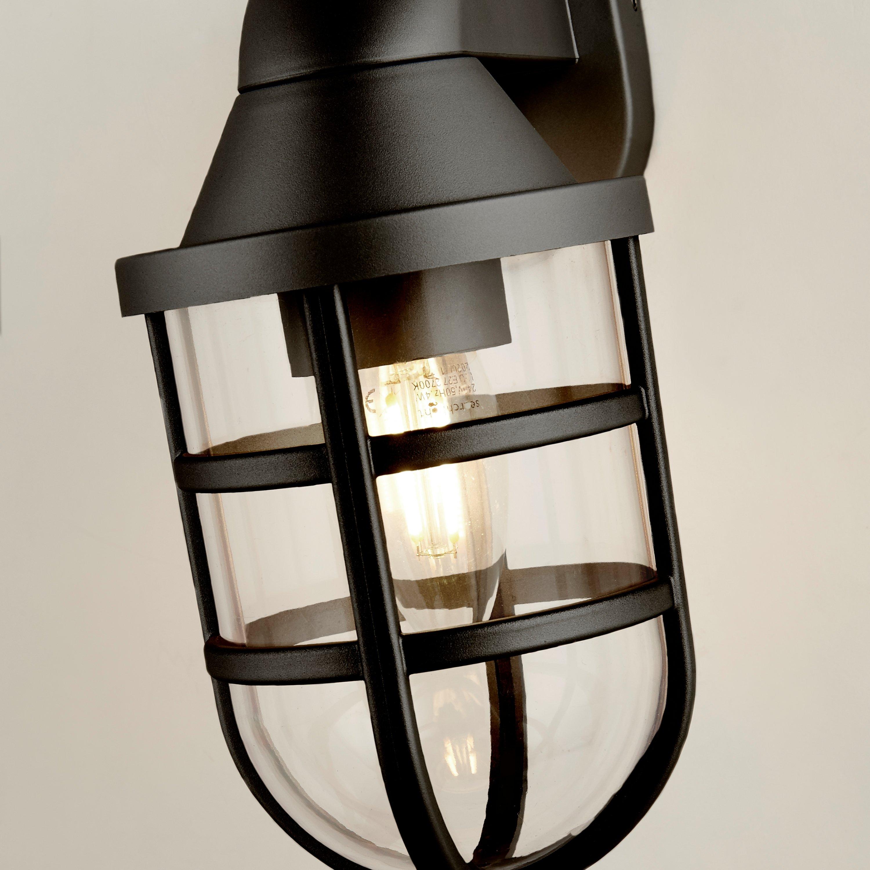 Black And Clear - Lighting Collection - EVER - PLASTIC OUTDOOR WALL LIGHT BLACK - 4
