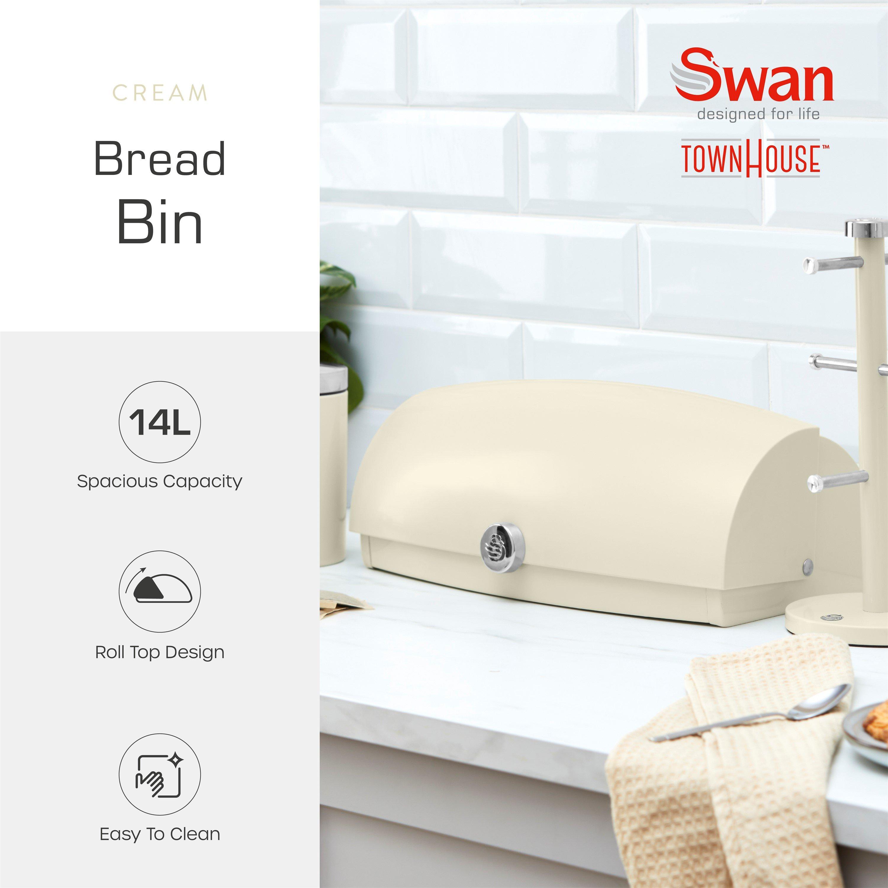 Cream - Swan - Townhouse Bread Bin Cream - 2