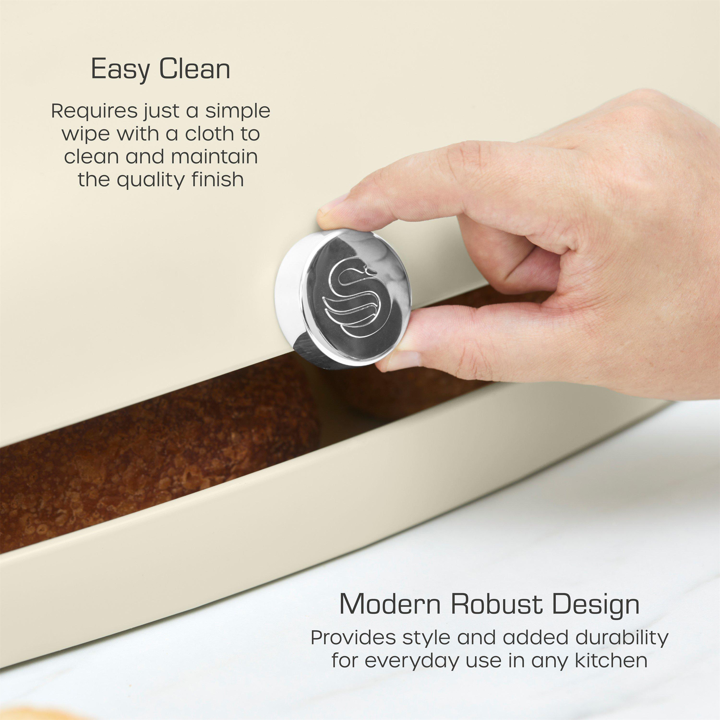 Cream - Swan - Townhouse Bread Bin Cream - 5