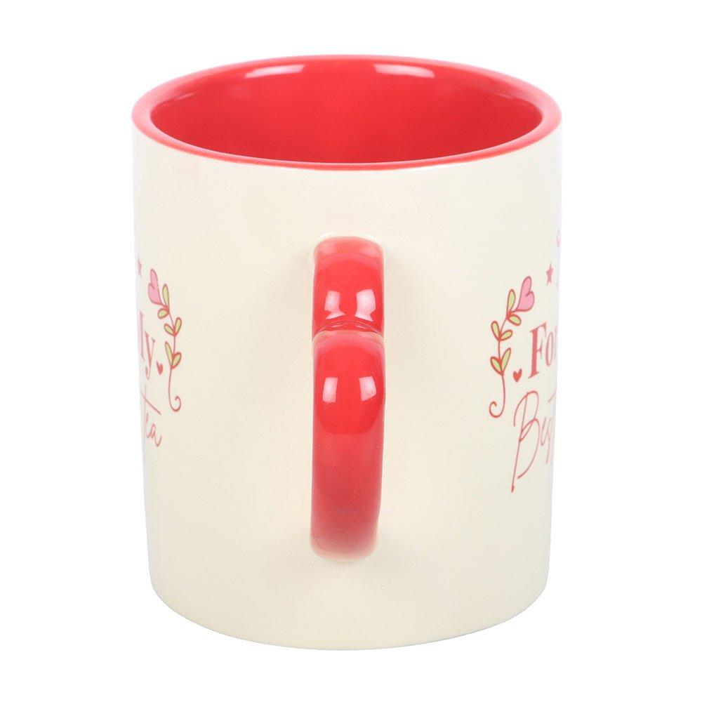White - Something Different - For My Best-Tea Mug with Heart Handle - 3