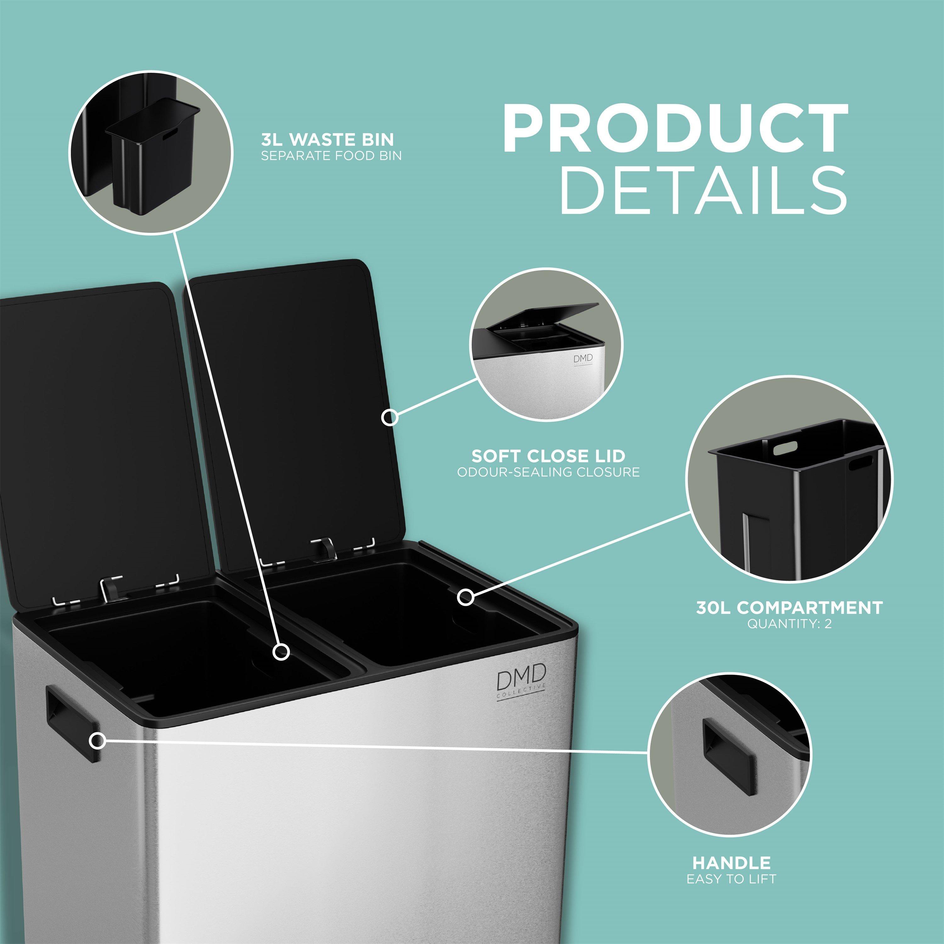 Stainless Steel - DMD Collective - 60L STAINLESS STEEL BIN - 4