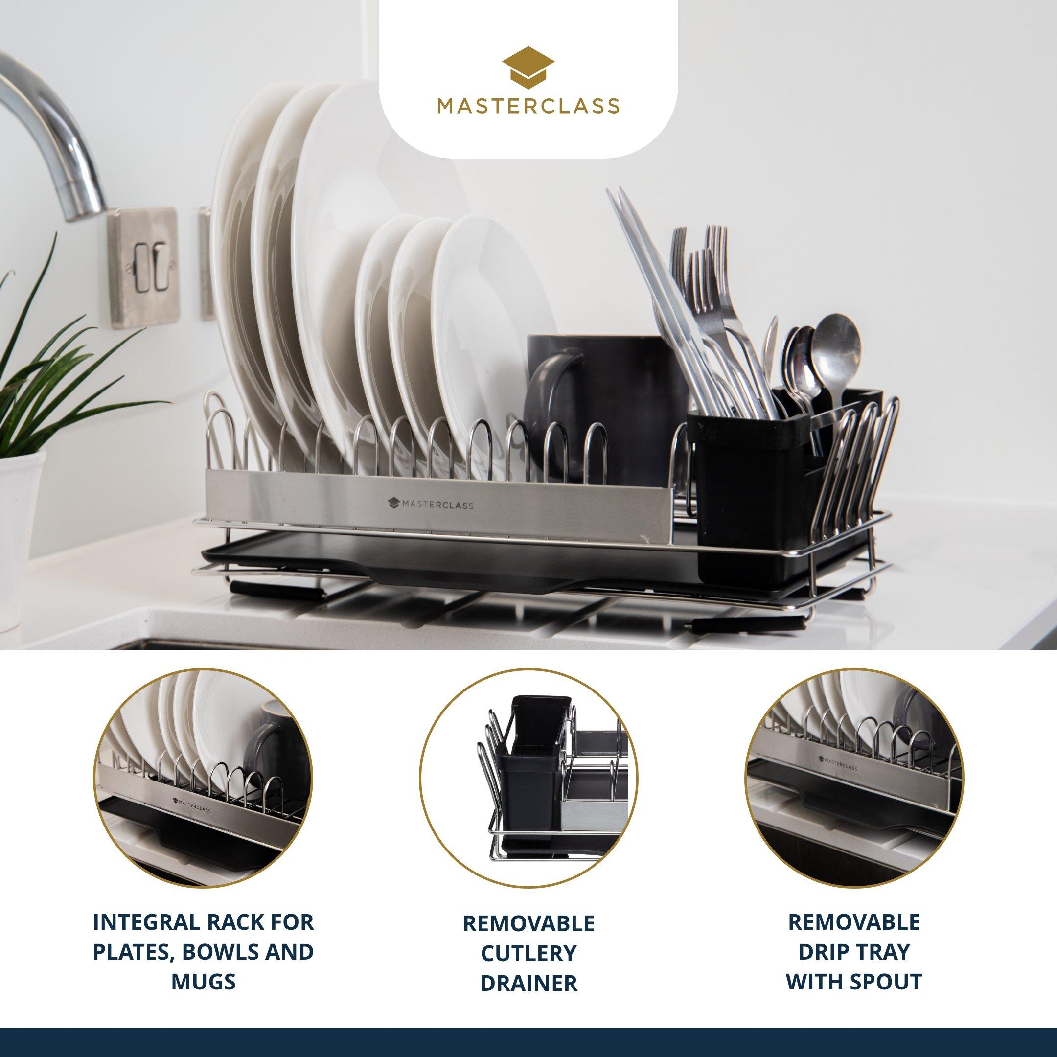 Silver - MasterClass - Compact Stainless Steel Dish Drainer - 3