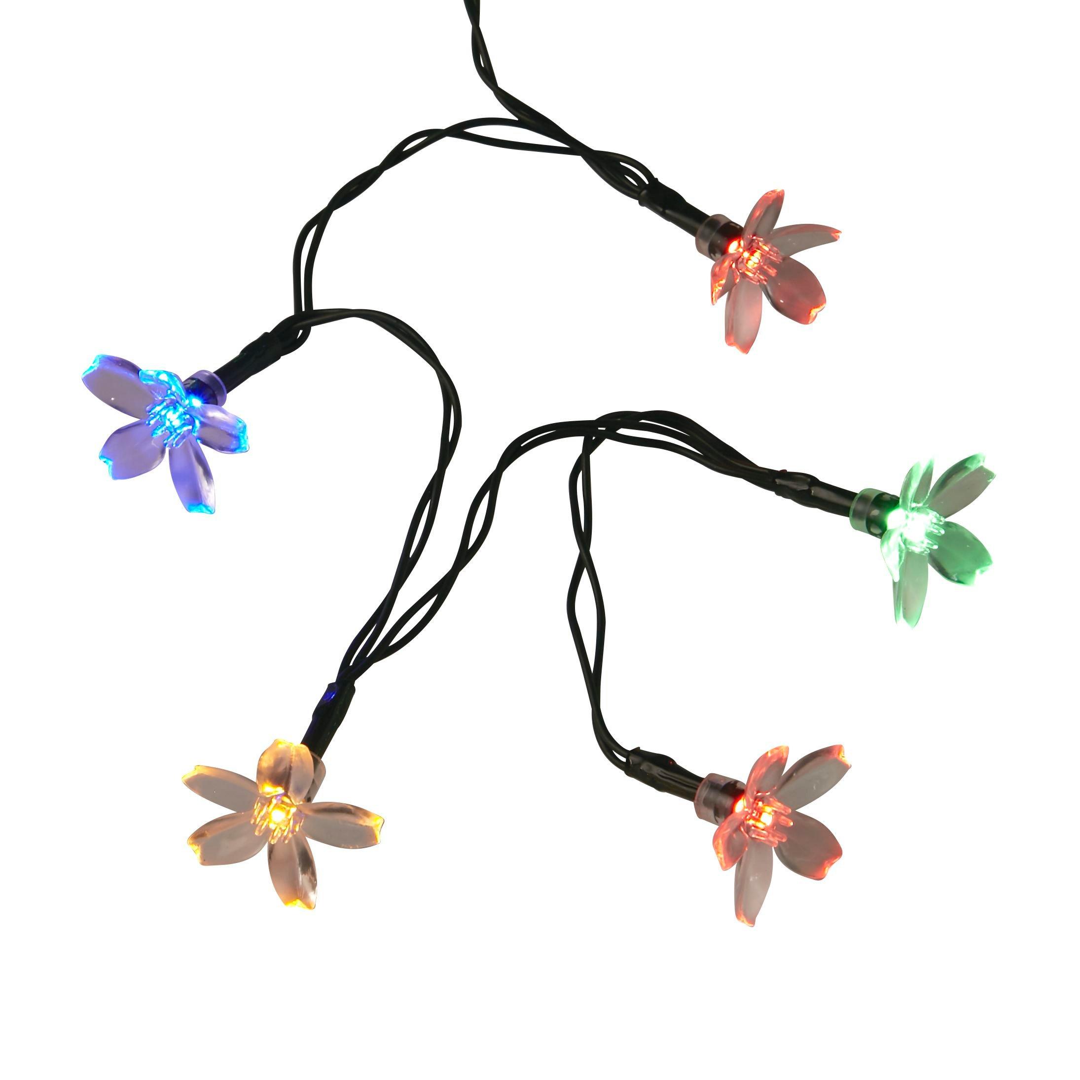 Black And Clear - Lighting Collection - SOLAR FLOWER HEAD BATTERY STRING LIGHTS - 2