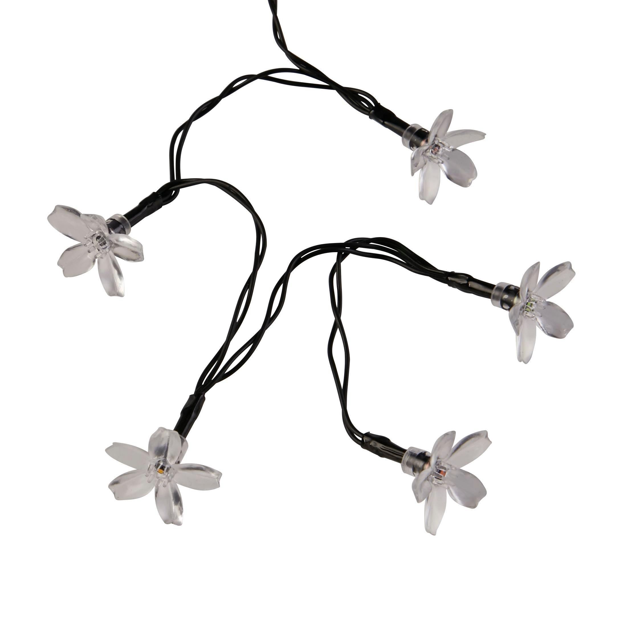 Black And Clear - Lighting Collection - SOLAR FLOWER HEAD BATTERY STRING LIGHTS - 3