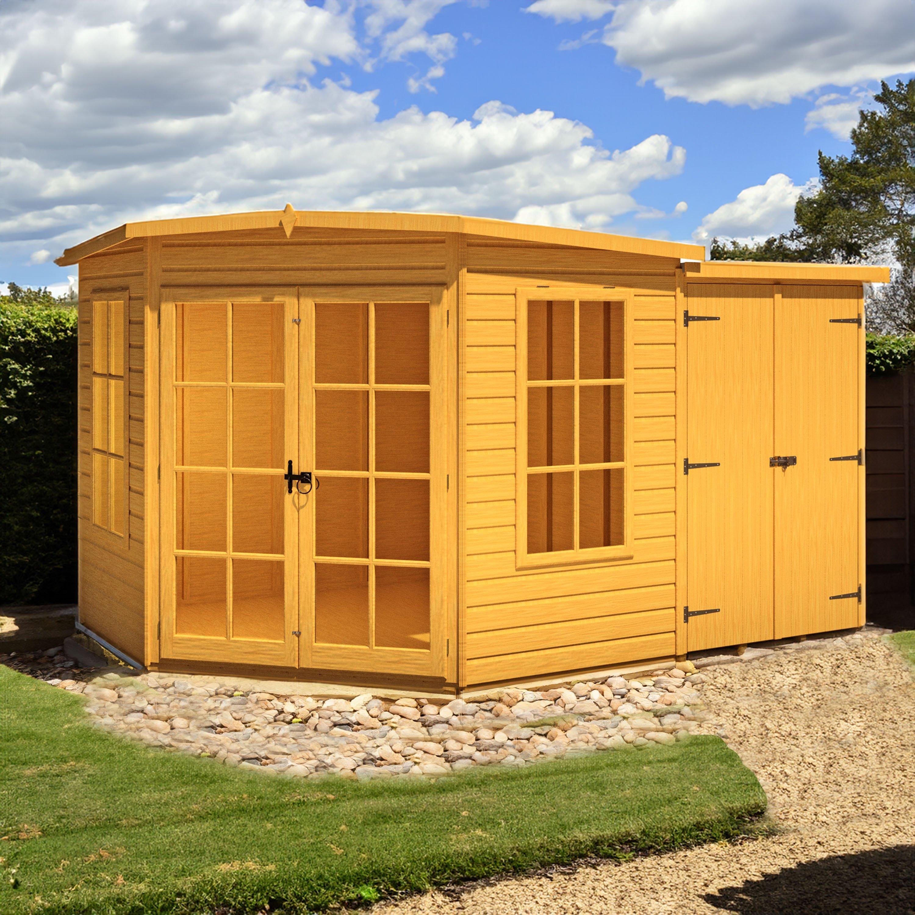 Wood - Shire - Hampton SummerHouse with Side Shed - 1