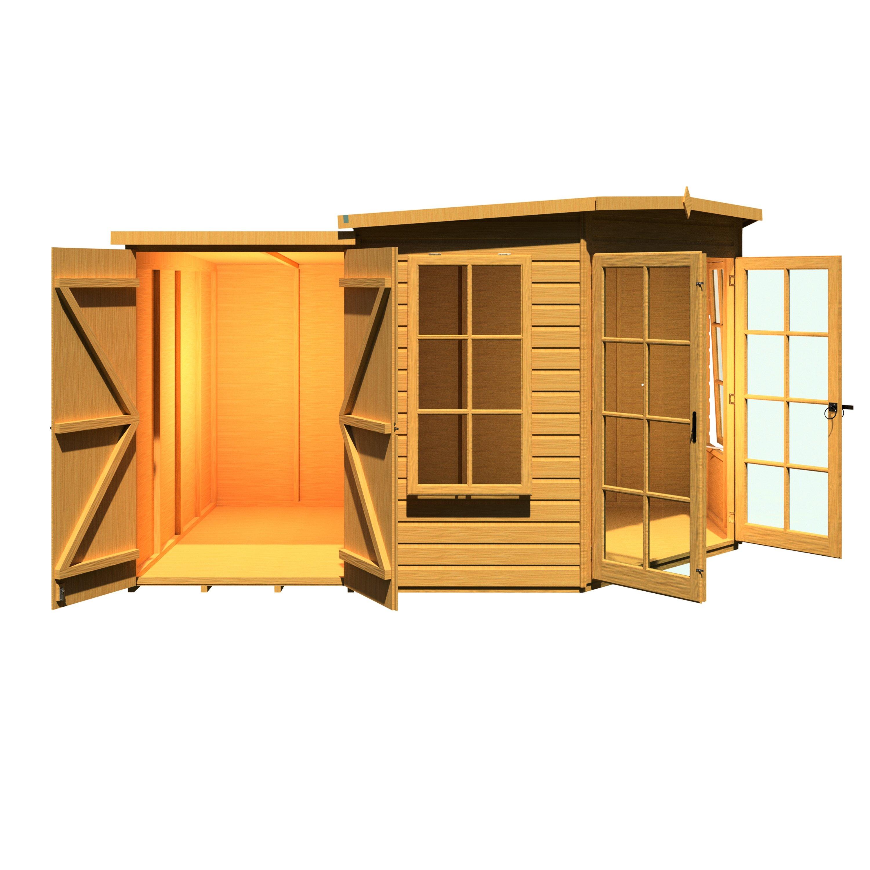 Wood - Shire - Hampton SummerHouse with Side Shed - 2