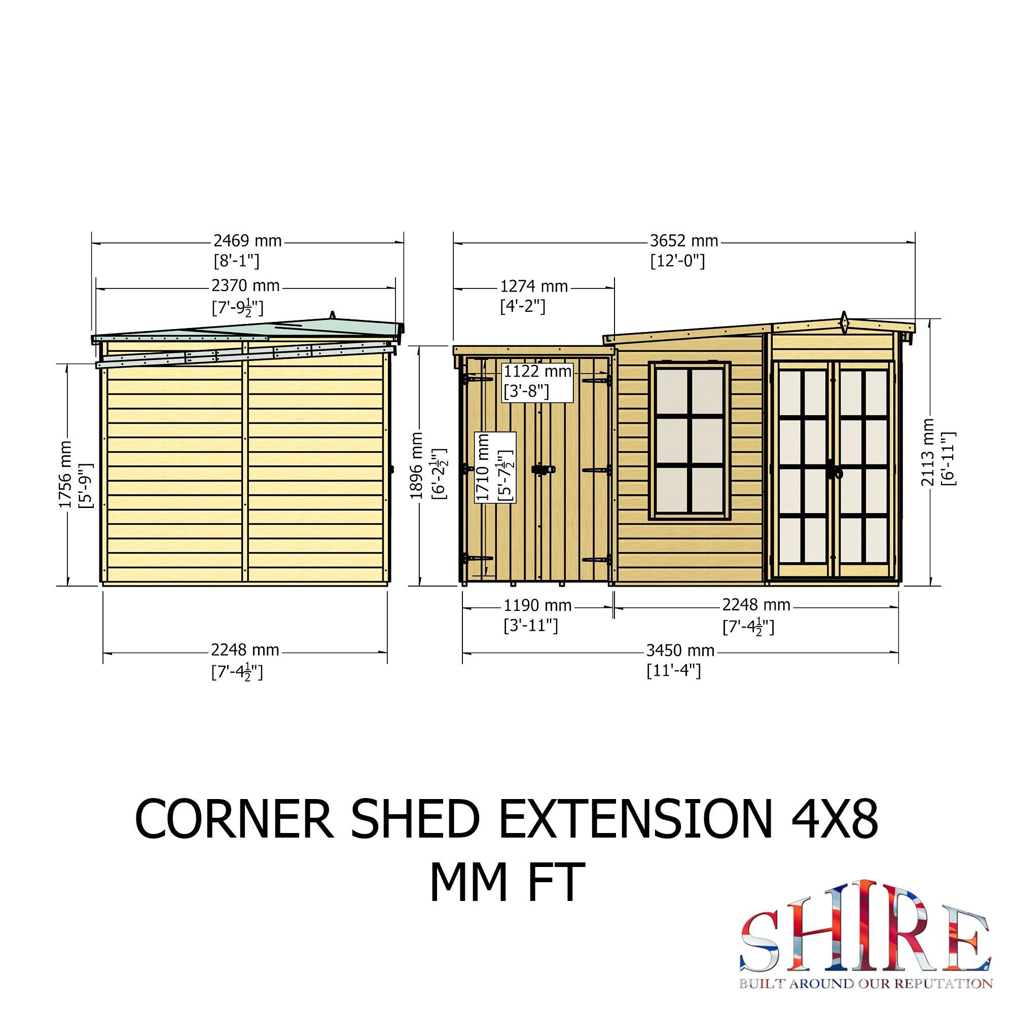 Wood - Shire - Hampton SummerHouse with Side Shed - 4