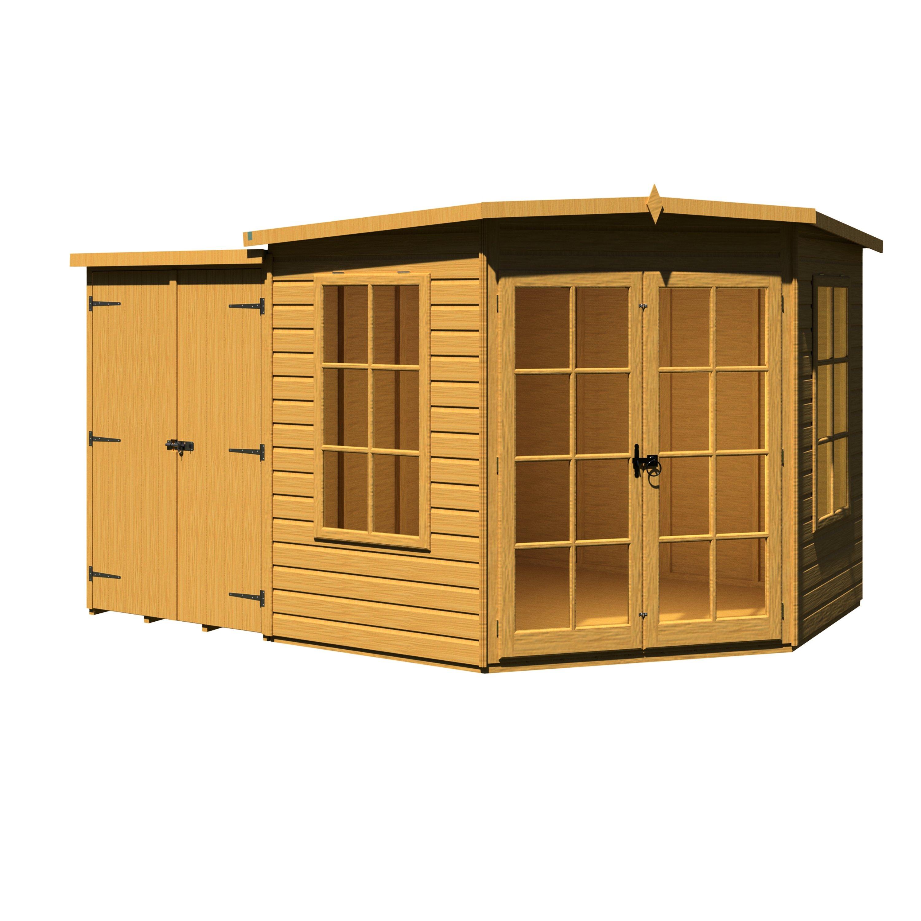 Wood - Shire - Hampton SummerHouse with Side Shed - 9