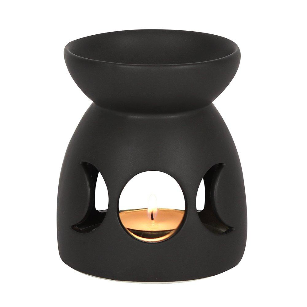 Black - Something Different - Black Triple Moon Cut Out Oil Burner - 2