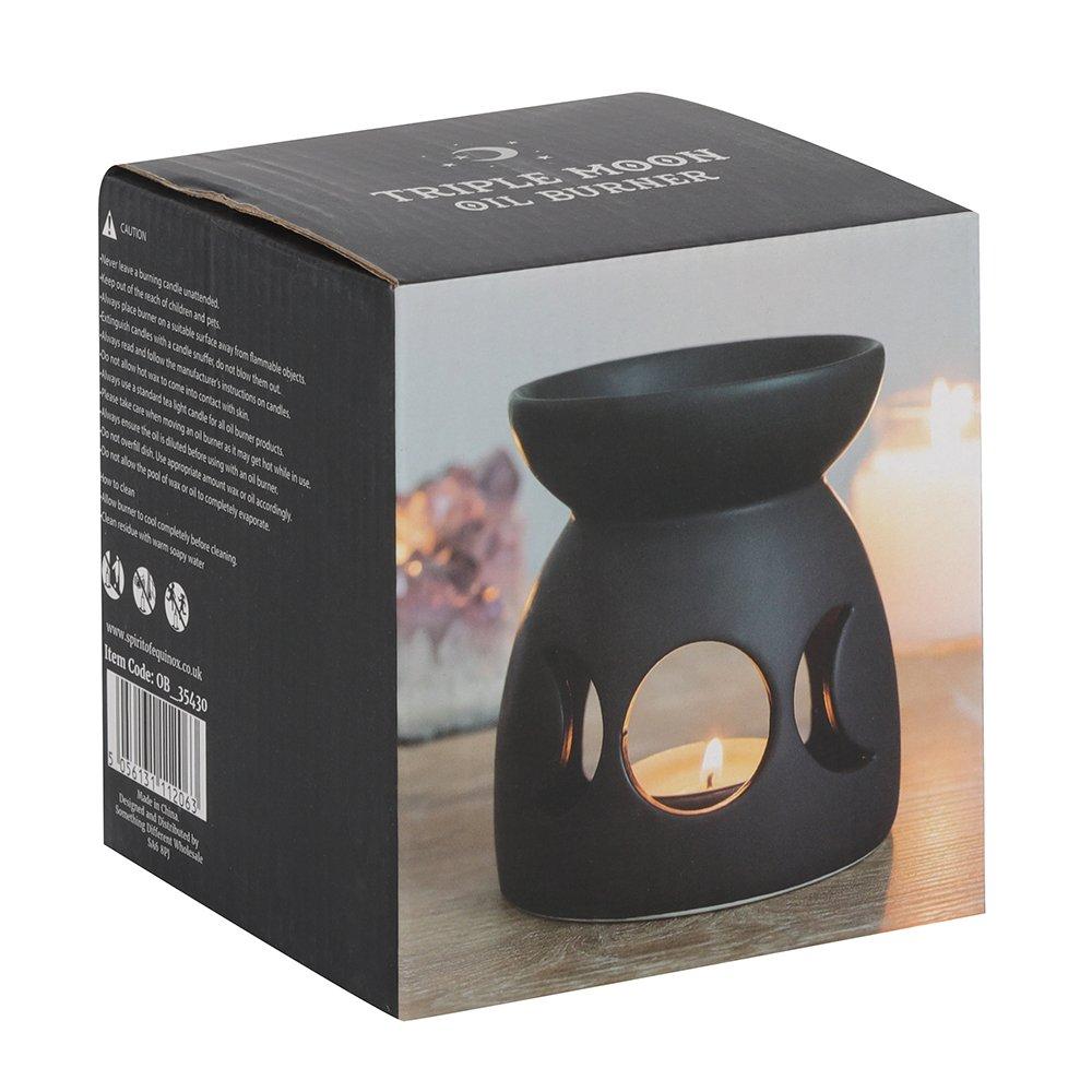 Black - Something Different - Black Triple Moon Cut Out Oil Burner - 4