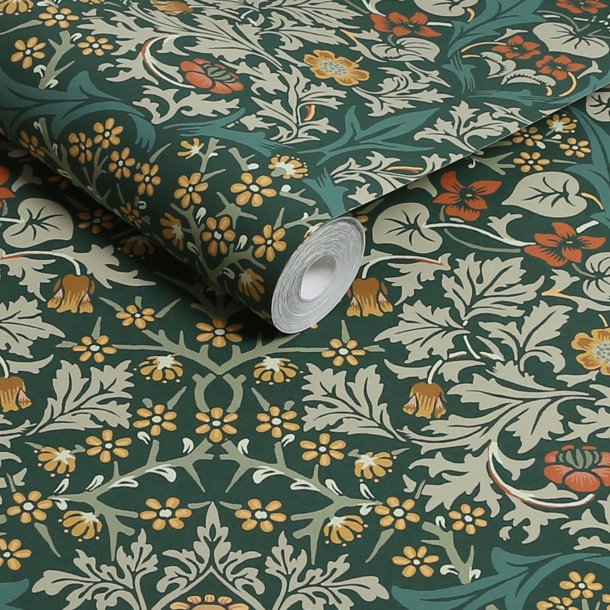 Deep Green - William Morris at Home - Blackthorn Deep Green Wallpaper - 3