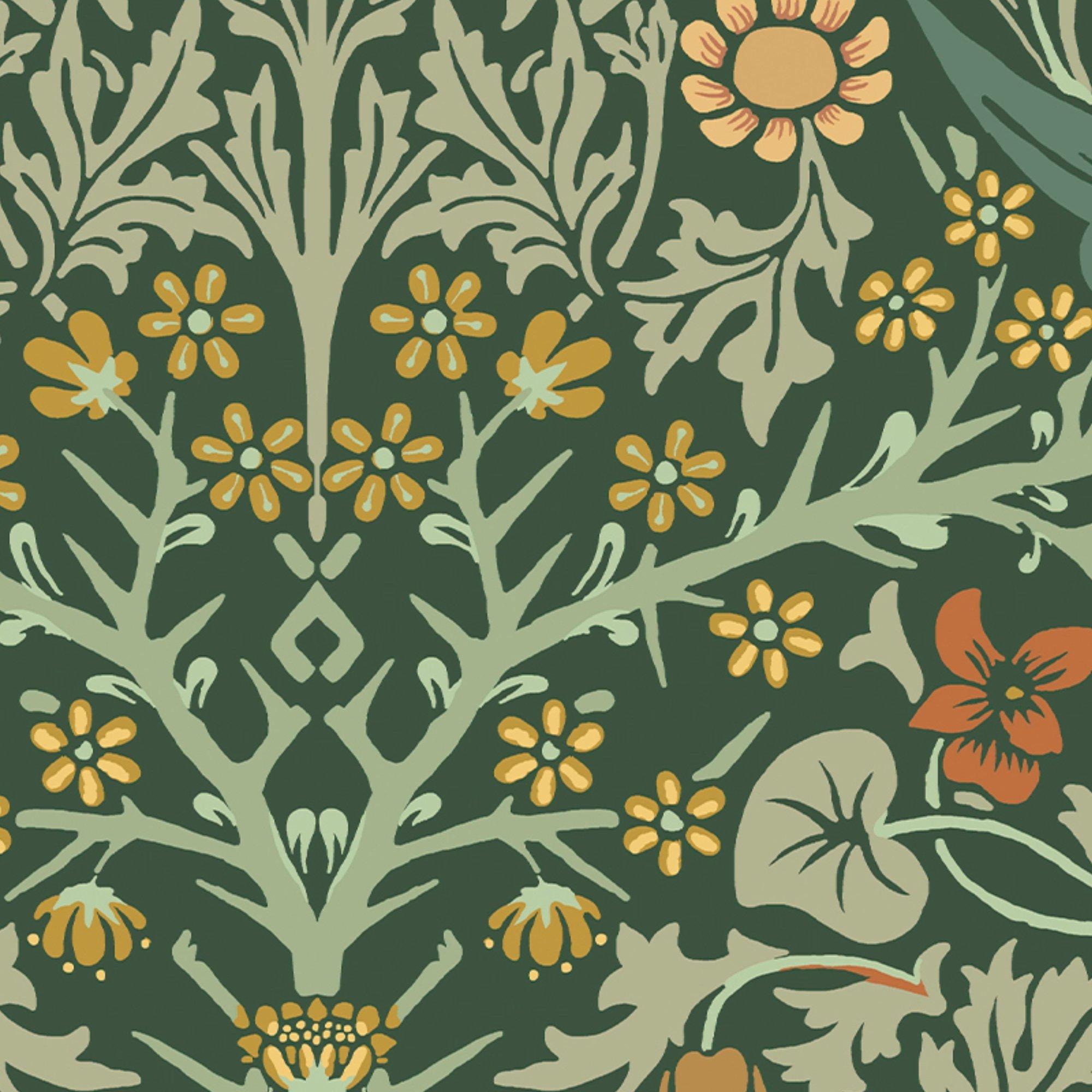 Deep Green - William Morris at Home - Blackthorn Deep Green Wallpaper - 4