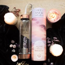Something Different Amethyst Set Your Intention Glass Water Bottle