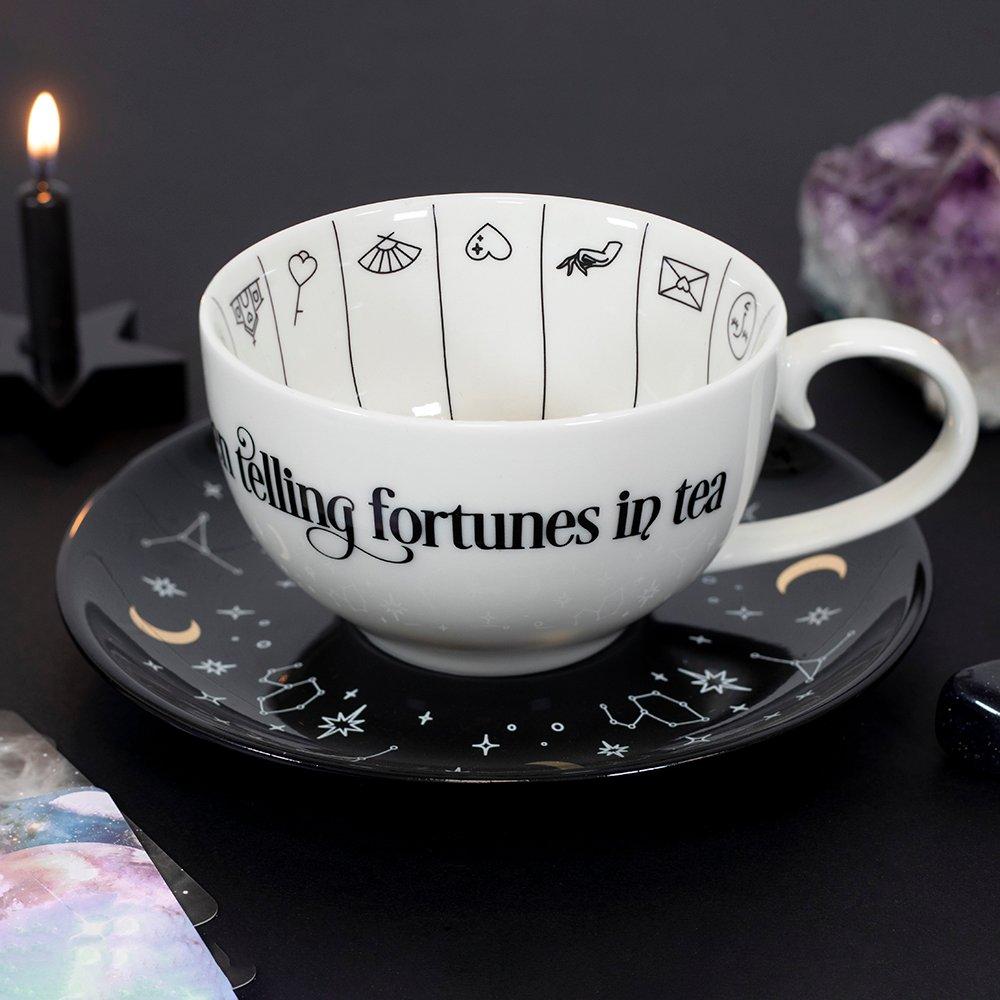 Something Different  Fortune Telling Ceramic Teacup - White & Cream