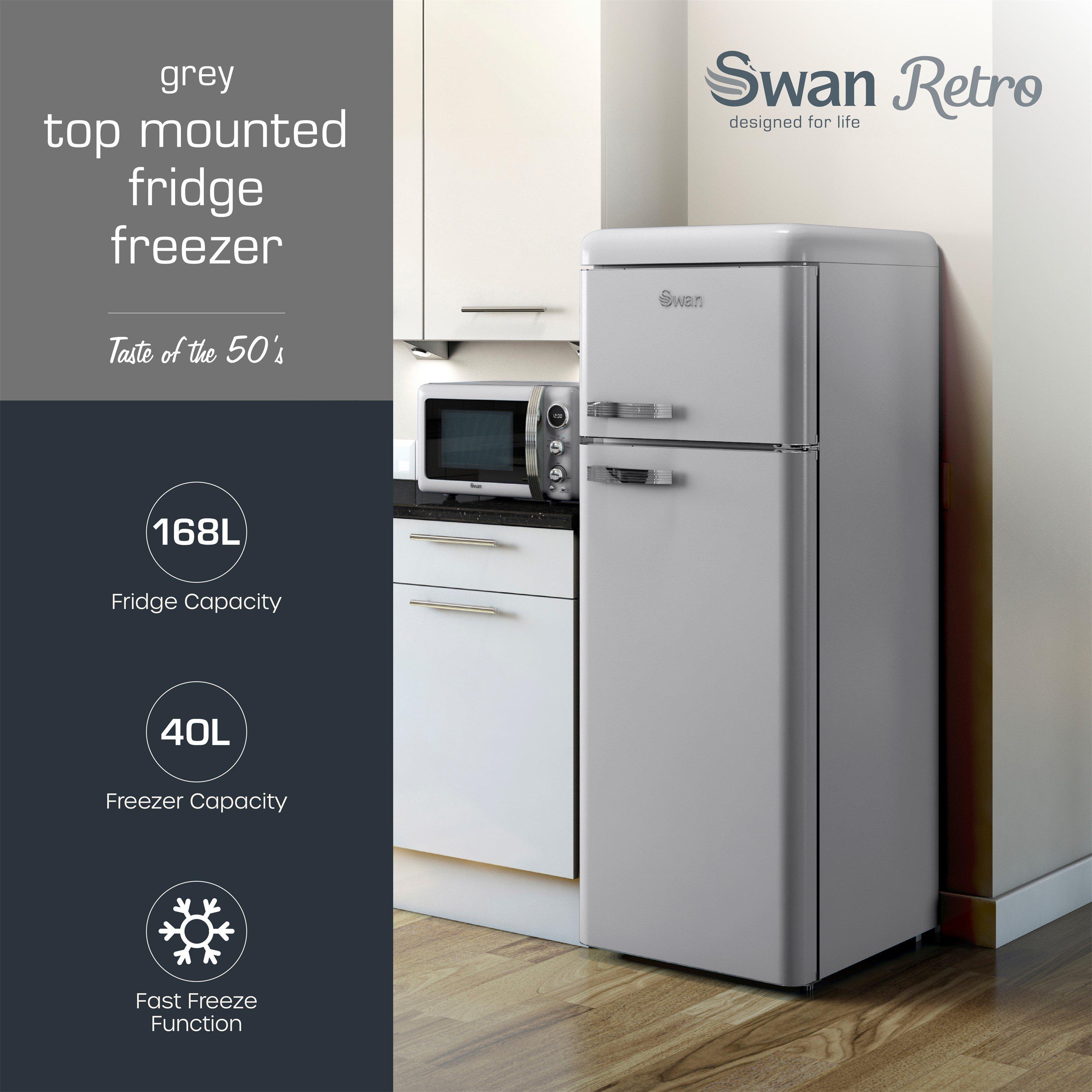 Grey - Swan - Top Mounted Fridge Freezer Grey - 2