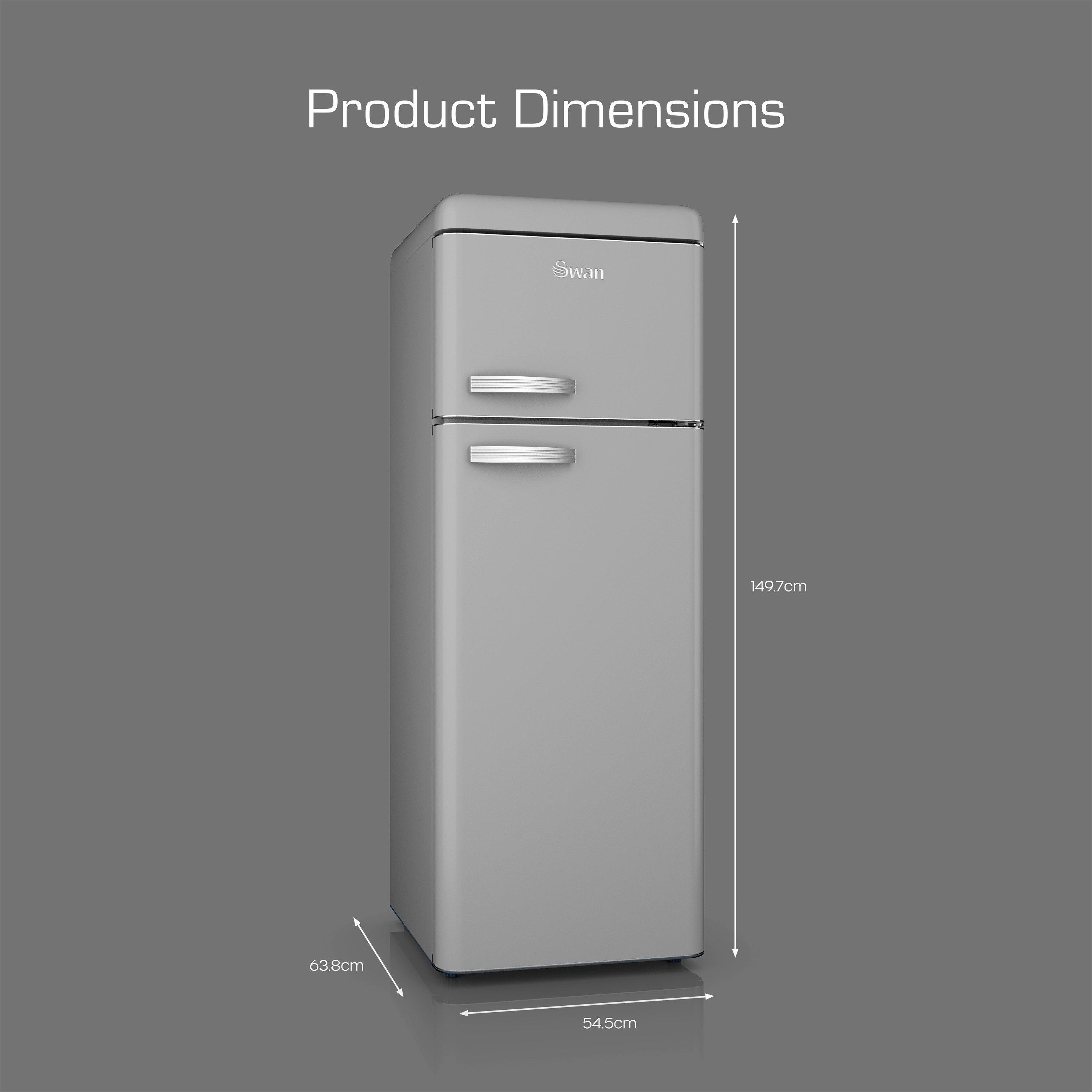 Grey - Swan - Top Mounted Fridge Freezer Grey - 6