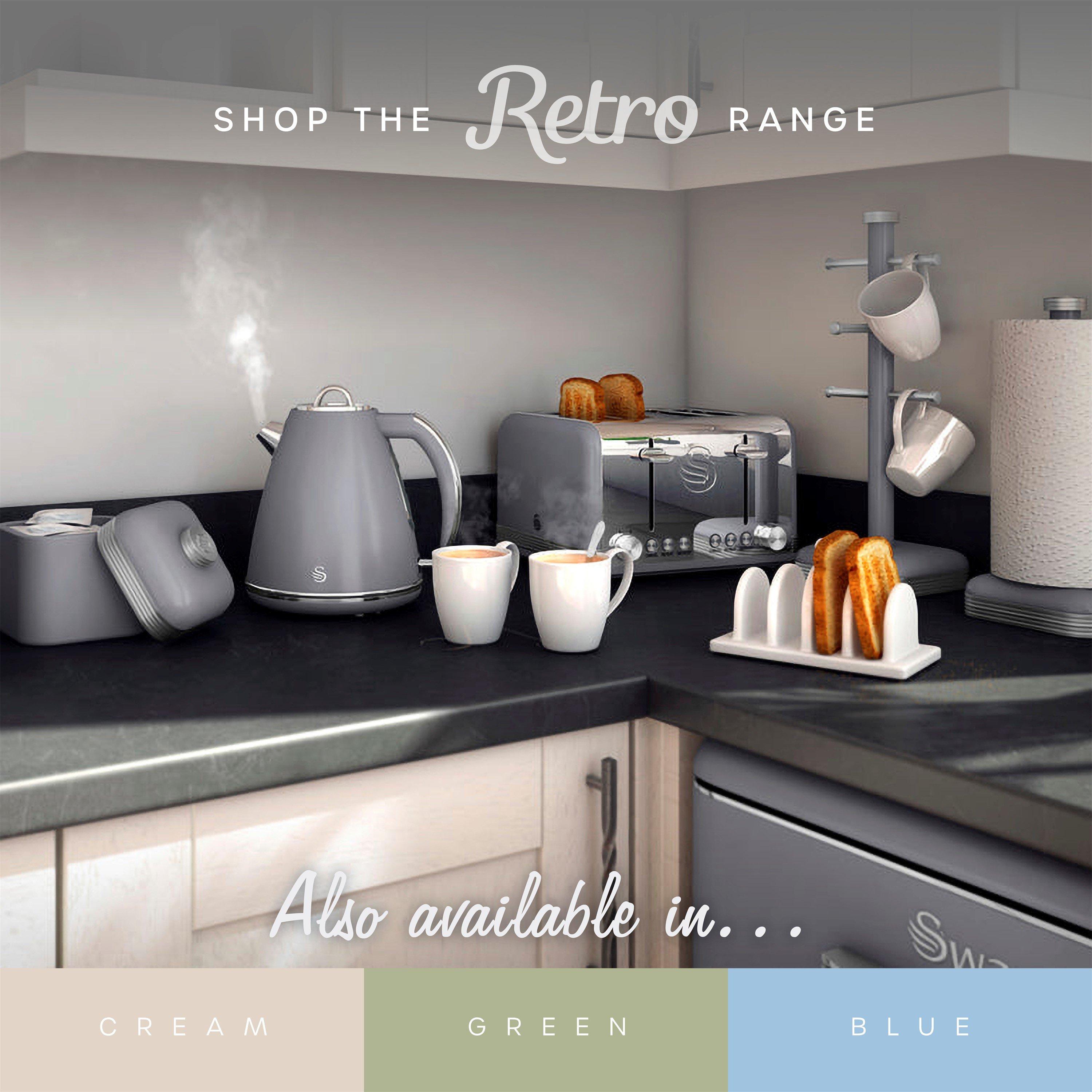 Grey - Swan - Top Mounted Fridge Freezer Grey - 9