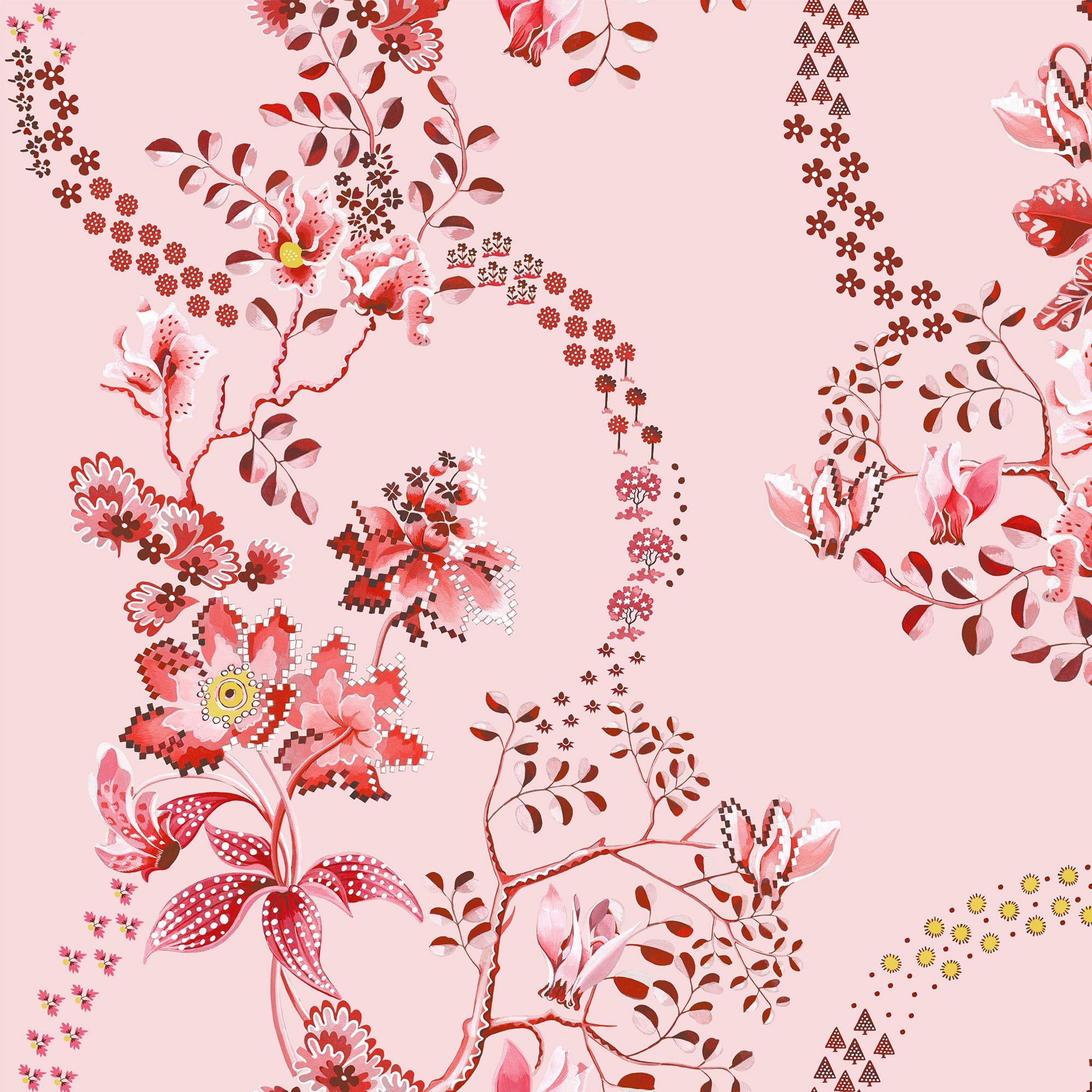 Pink - Cath Kidston - Cath Kidston Road Floral Pink & Red Wallpaper - 1
