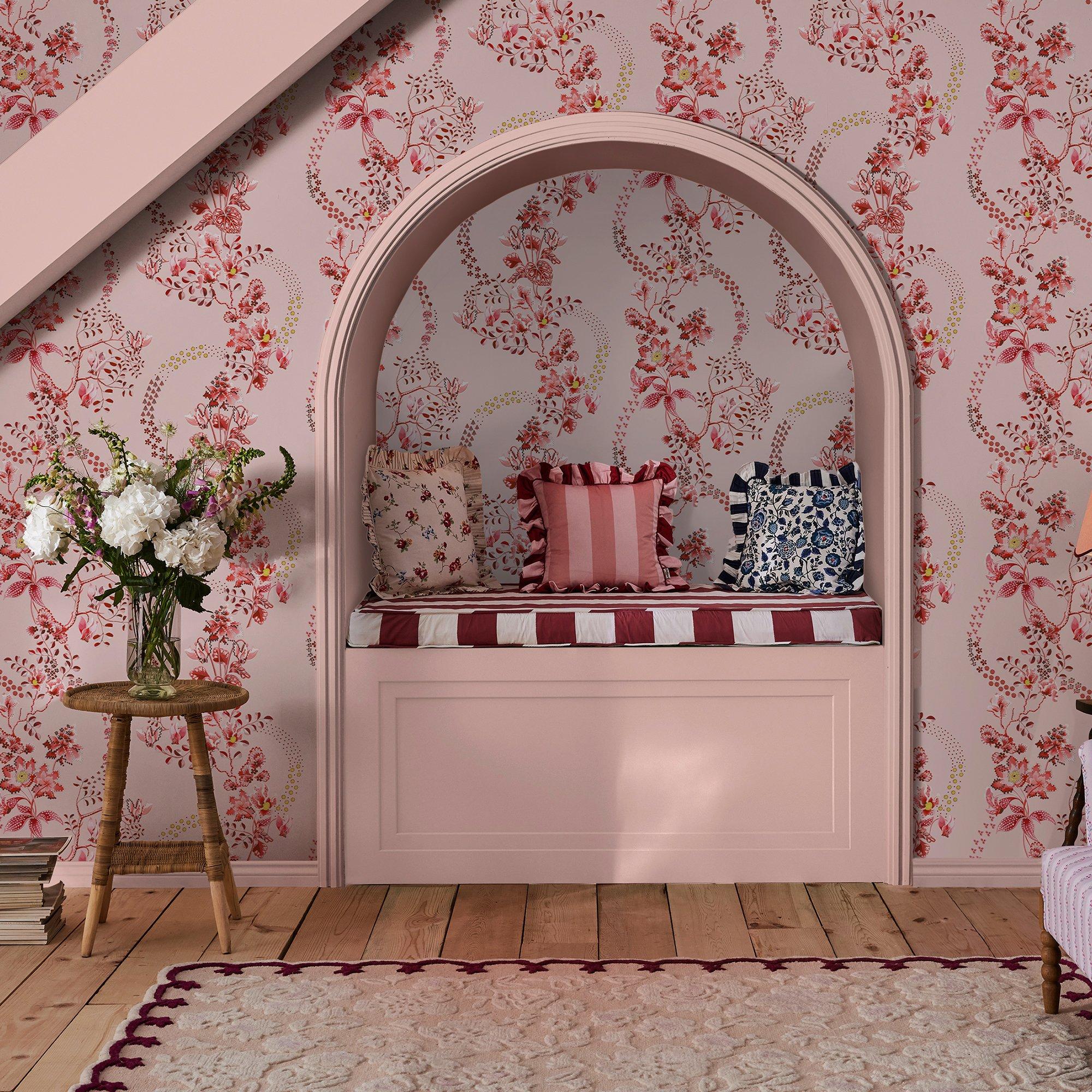 Pink - Cath Kidston - Cath Kidston Road Floral Pink & Red Wallpaper - 2