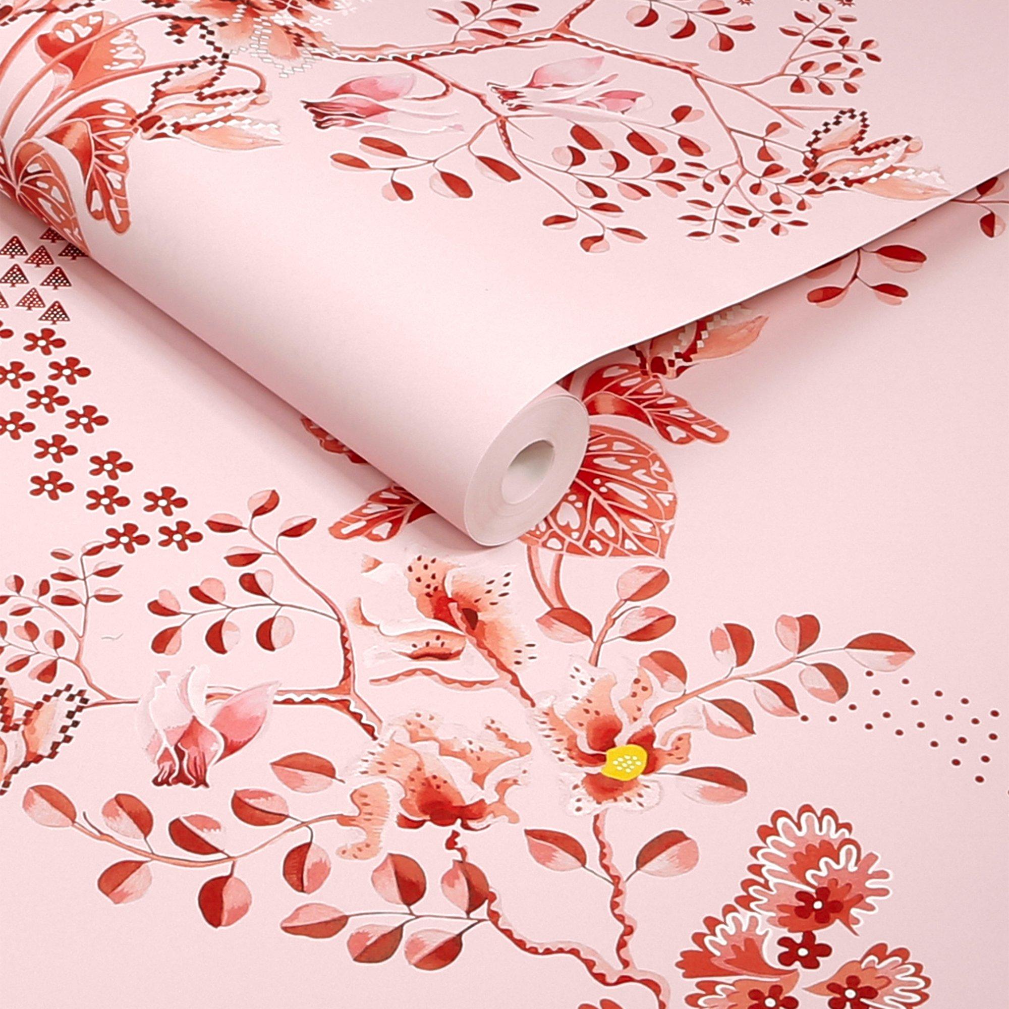Pink - Cath Kidston - Cath Kidston Road Floral Pink & Red Wallpaper - 3
