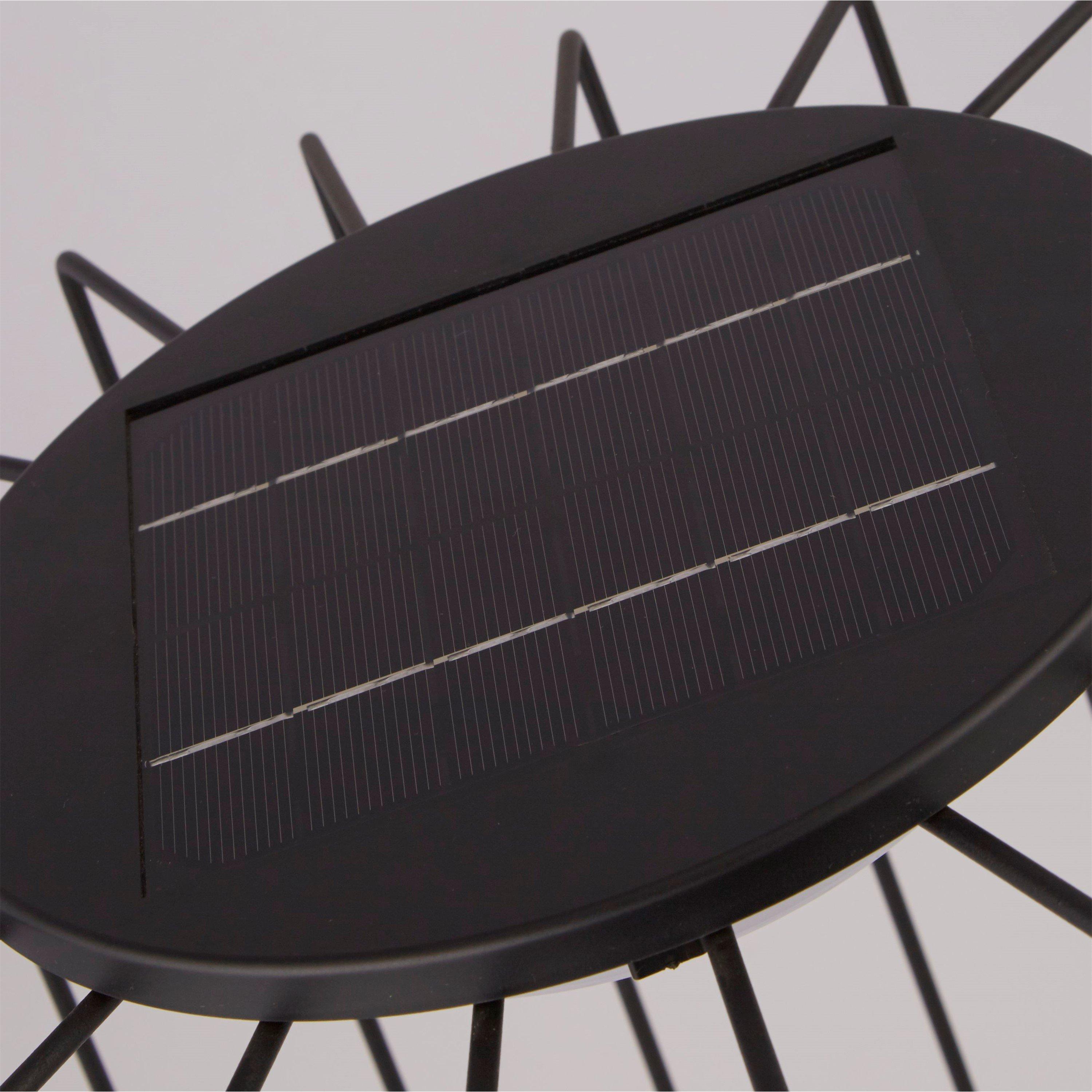 Black White And - Lighting Collection - CABLATA SOLAR POWERED SIDE TABLE LAMP BLACK - 4