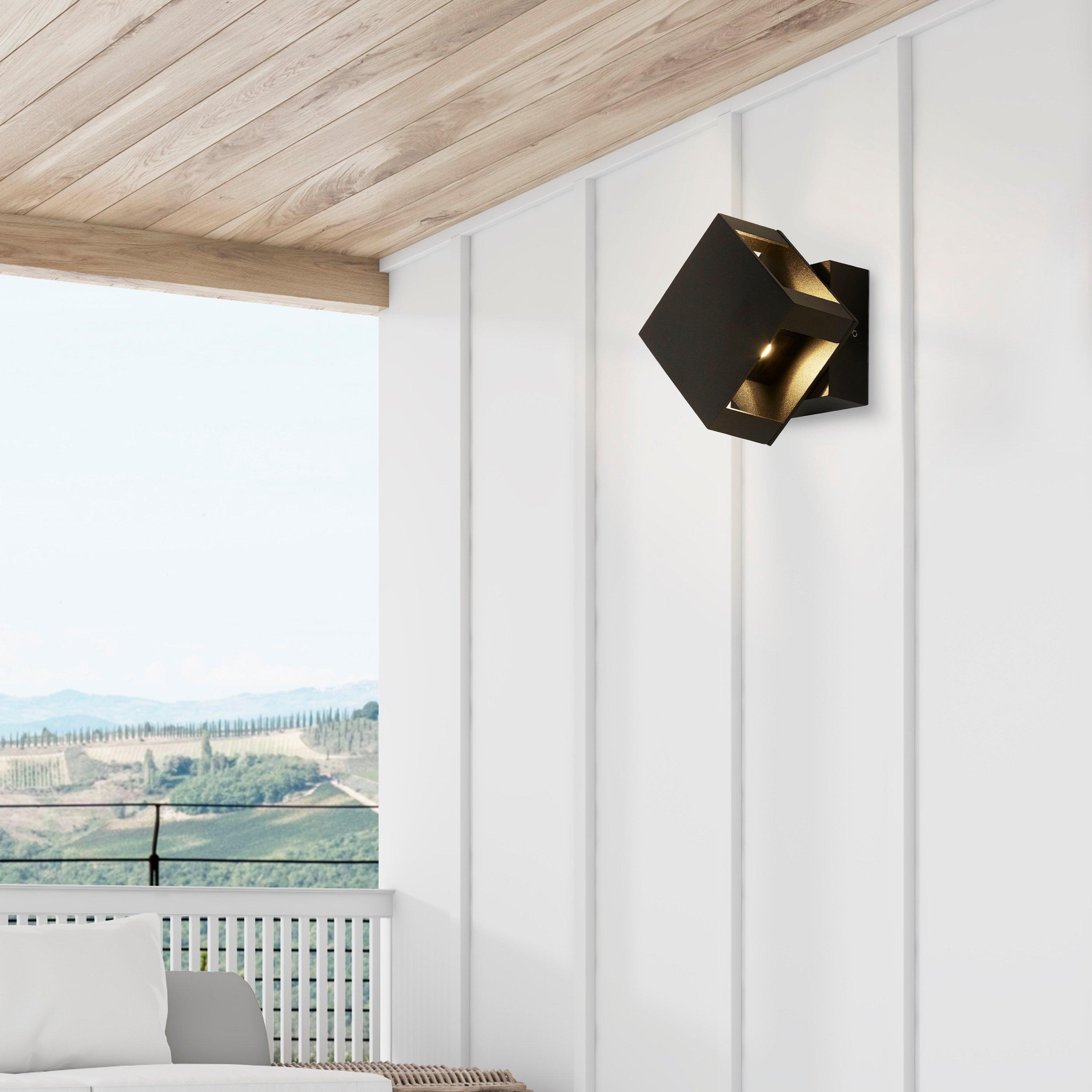 Lighting Collection  Magic - Adjustable Led Outdoor Wall Light - Black And Clear