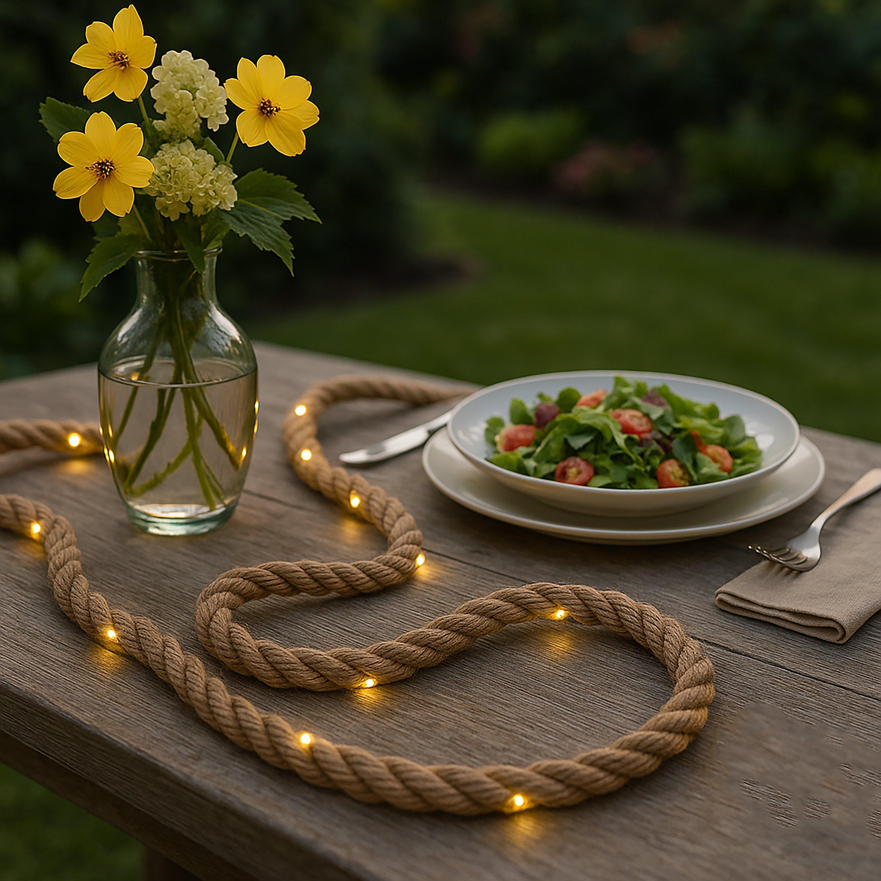 Brown - Lighting Collection - OUTDOOR SOLAR LED ROPE LIGHT - 1
