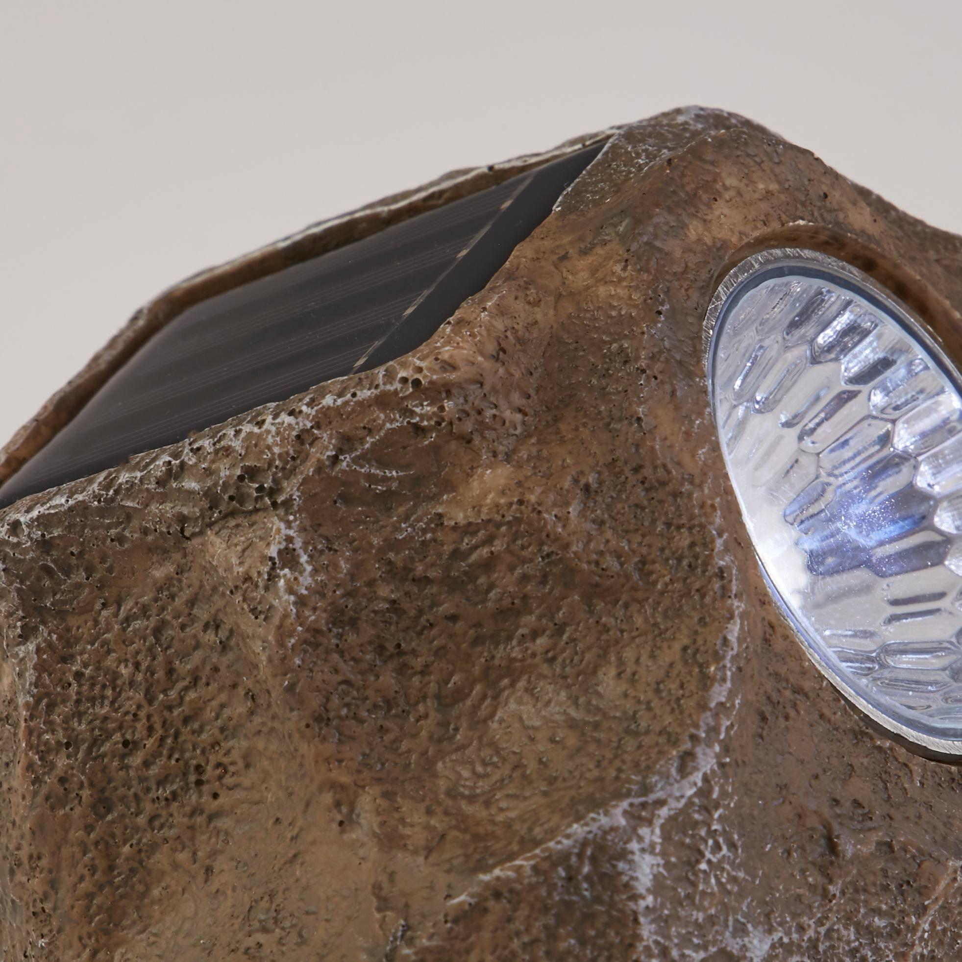 Brown (Limeston - Lighting Collection - SET OF 4 LED SOLAR ROCK LIGHTS - 4