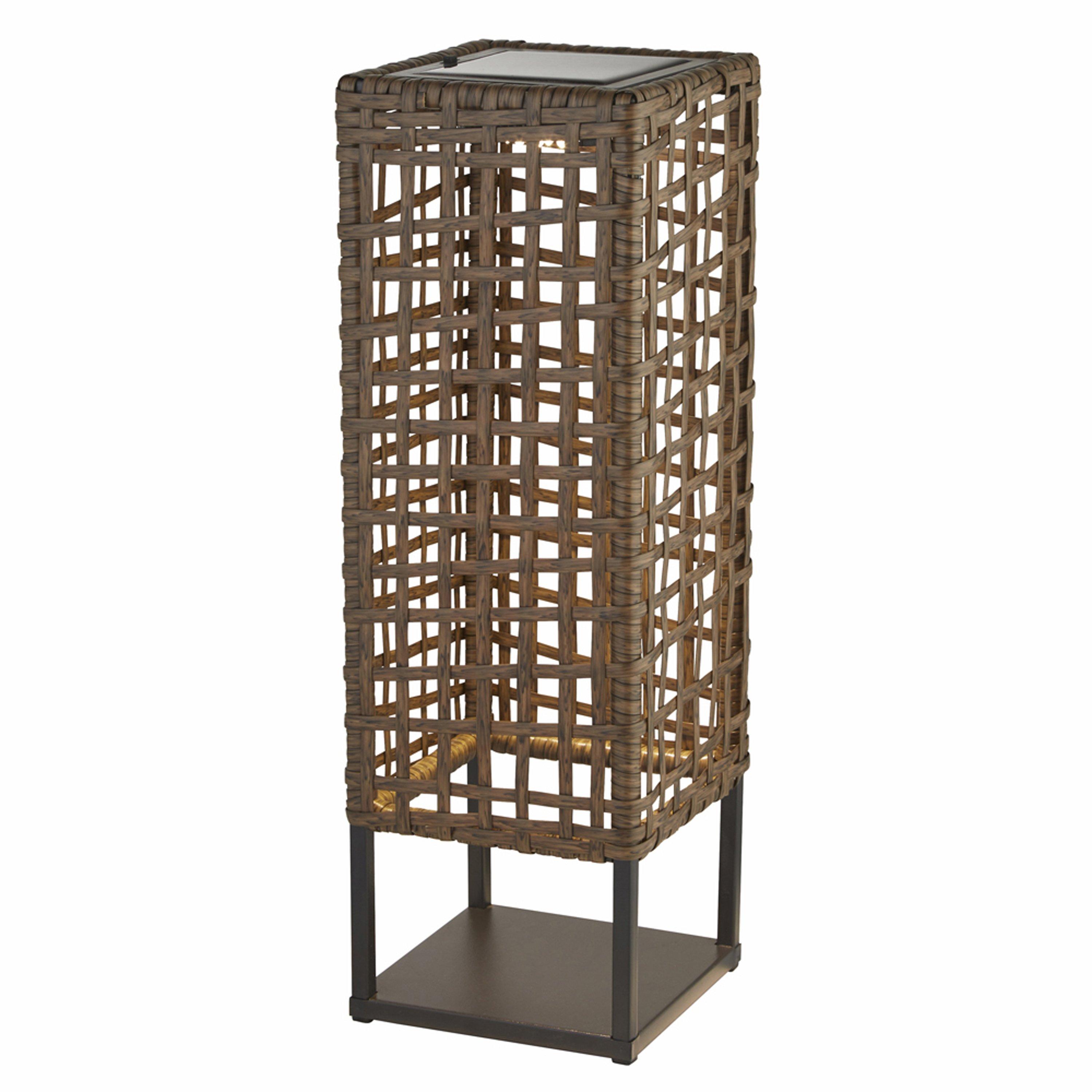 Brown And White - Lighting Collection - OUTDOOR SOLAR RATTAN LIGHT - 2