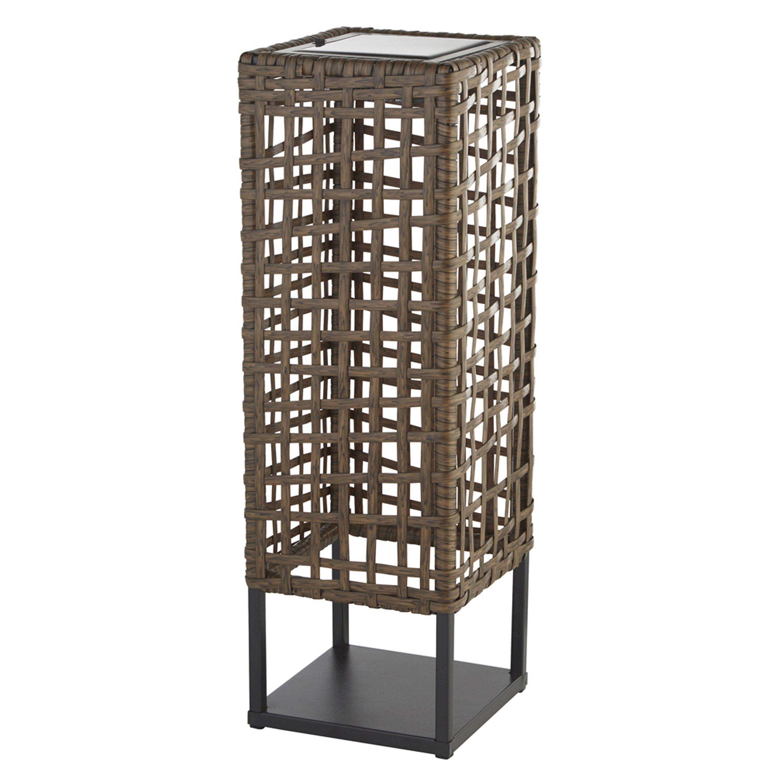 Brown And White - Lighting Collection - OUTDOOR SOLAR RATTAN LIGHT - 3