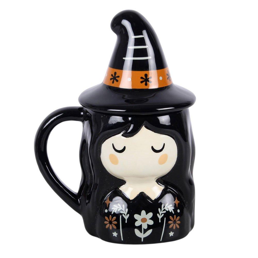 White - Something Different - Frightful Folk Witch Lidded Mug - 2