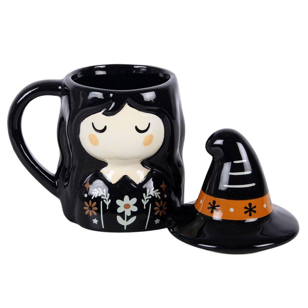 White - Something Different - Frightful Folk Witch Lidded Mug - 3