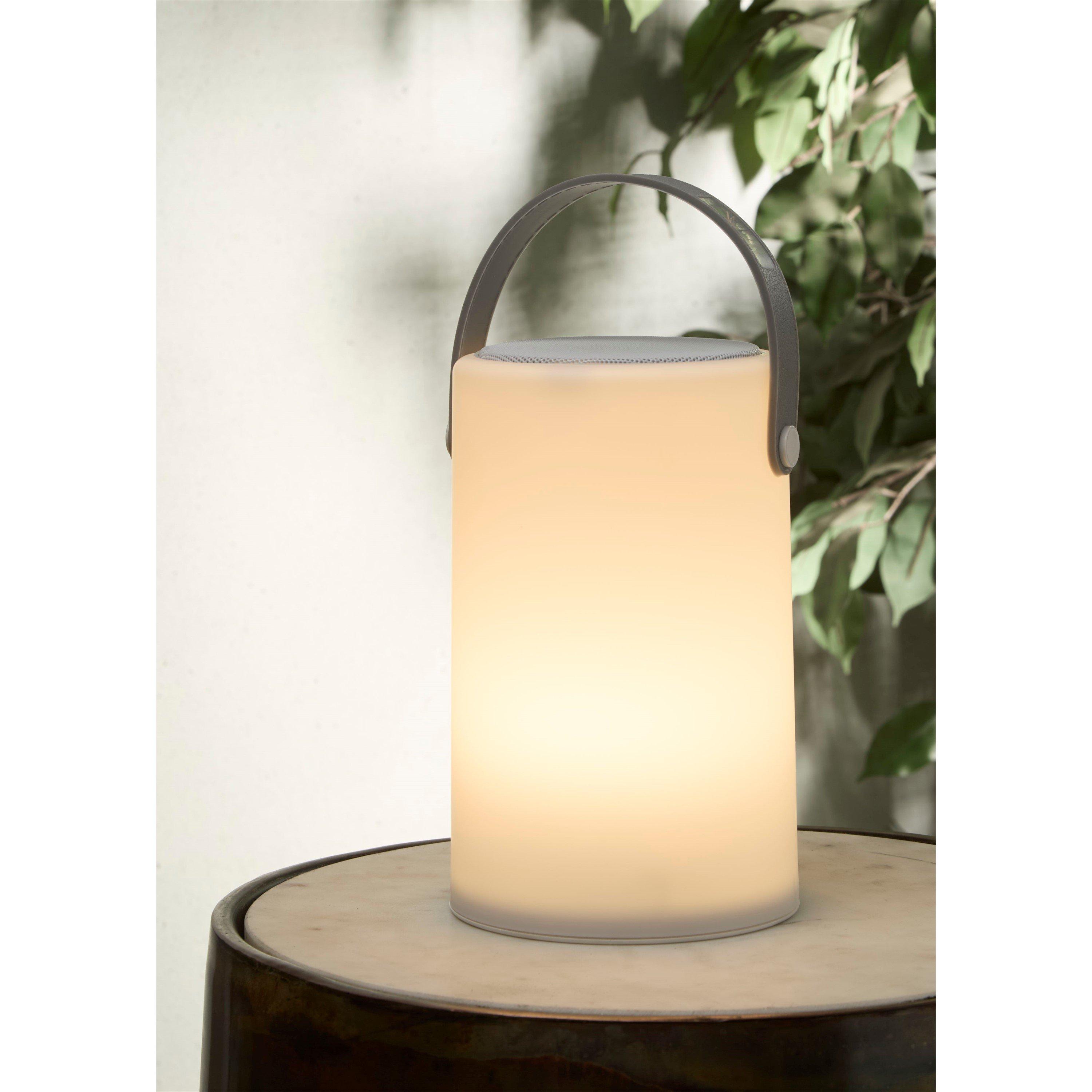 White And Grey - Lighting Collection - RECHARABLE LED TABLE LAMP WITH SPEAKER - 1