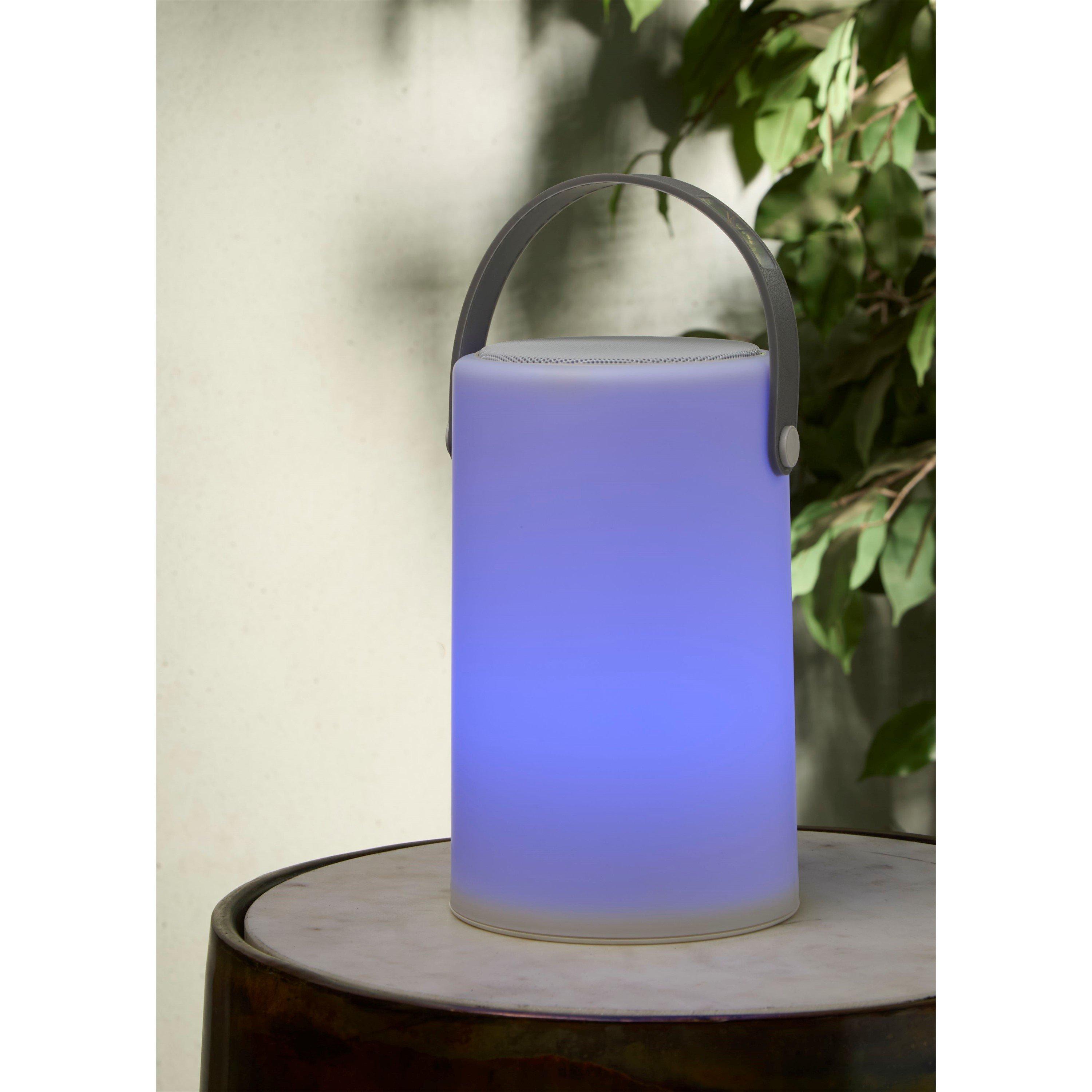 White And Grey - Lighting Collection - RECHARABLE LED TABLE LAMP WITH SPEAKER - 3