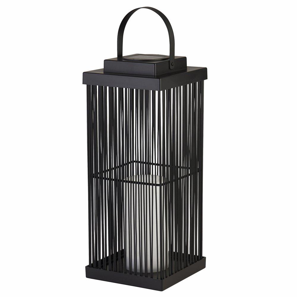 Black White And - Lighting Collection - LARGE SOLAR OUTDOOR RATTAN FRAME LANTERN - 3