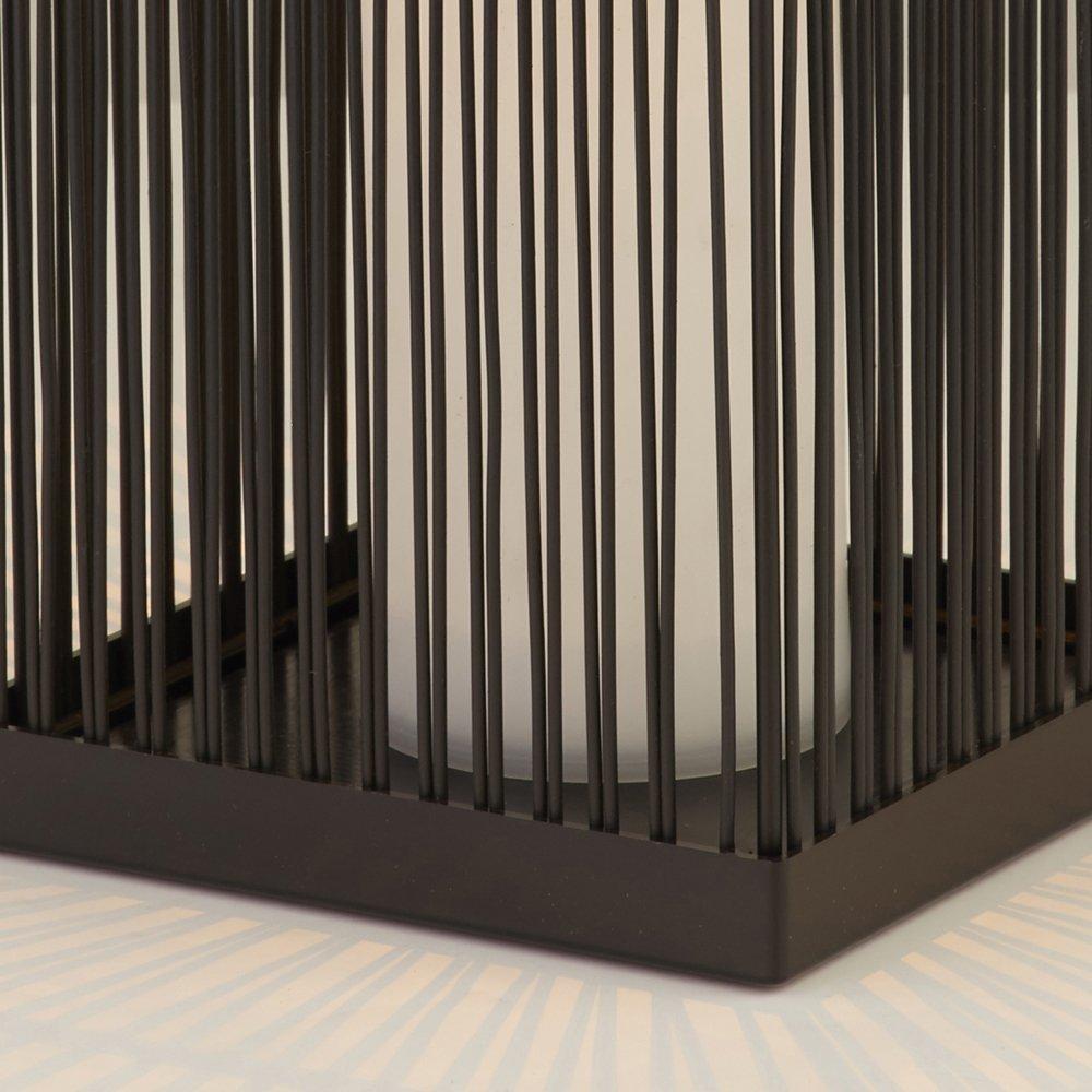 Black White And - Lighting Collection - LARGE SOLAR OUTDOOR RATTAN FRAME LANTERN - 4