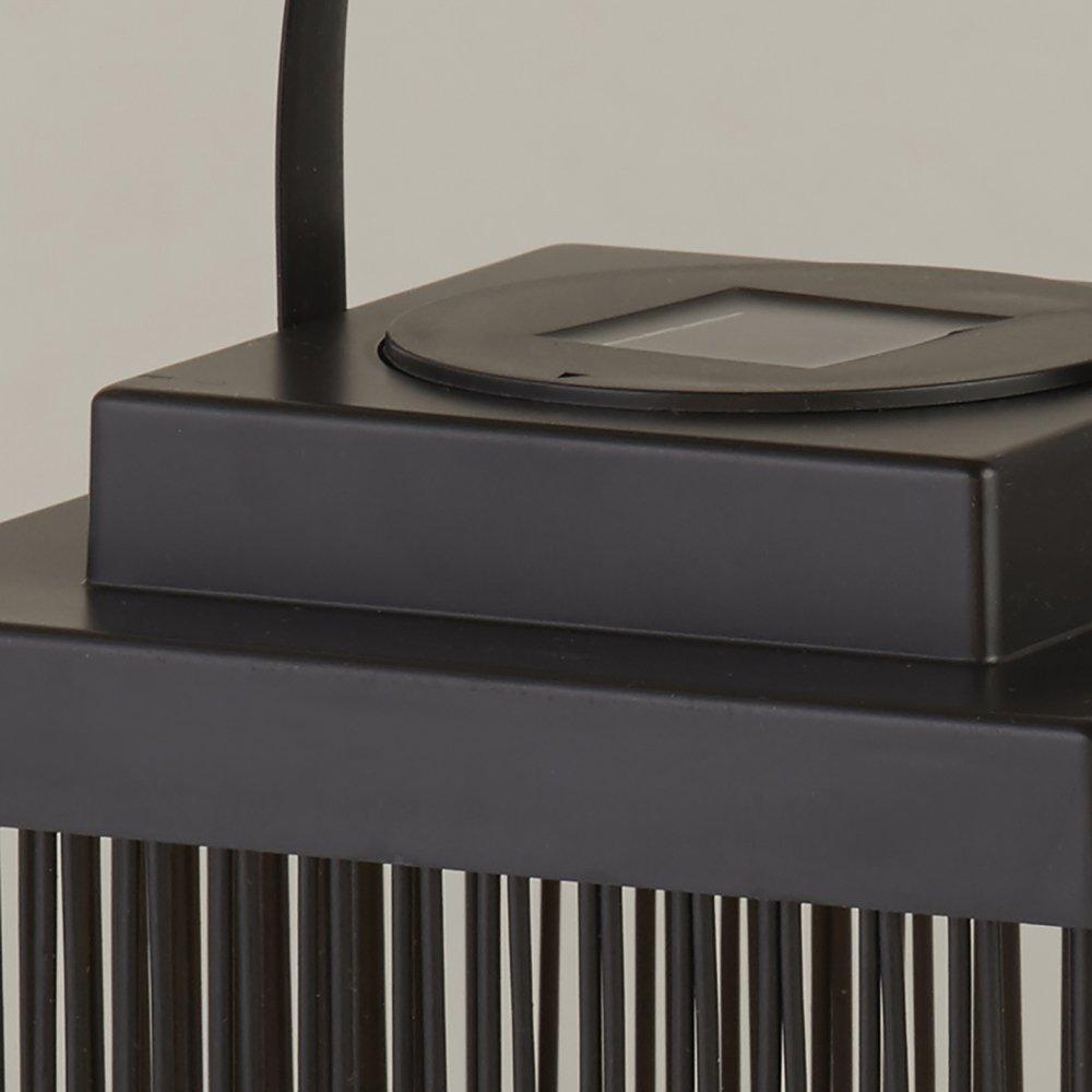 Black White And - Lighting Collection - MEDIUM SOLAR OUTDOOR RATTAN FRAME LANTERN - 4