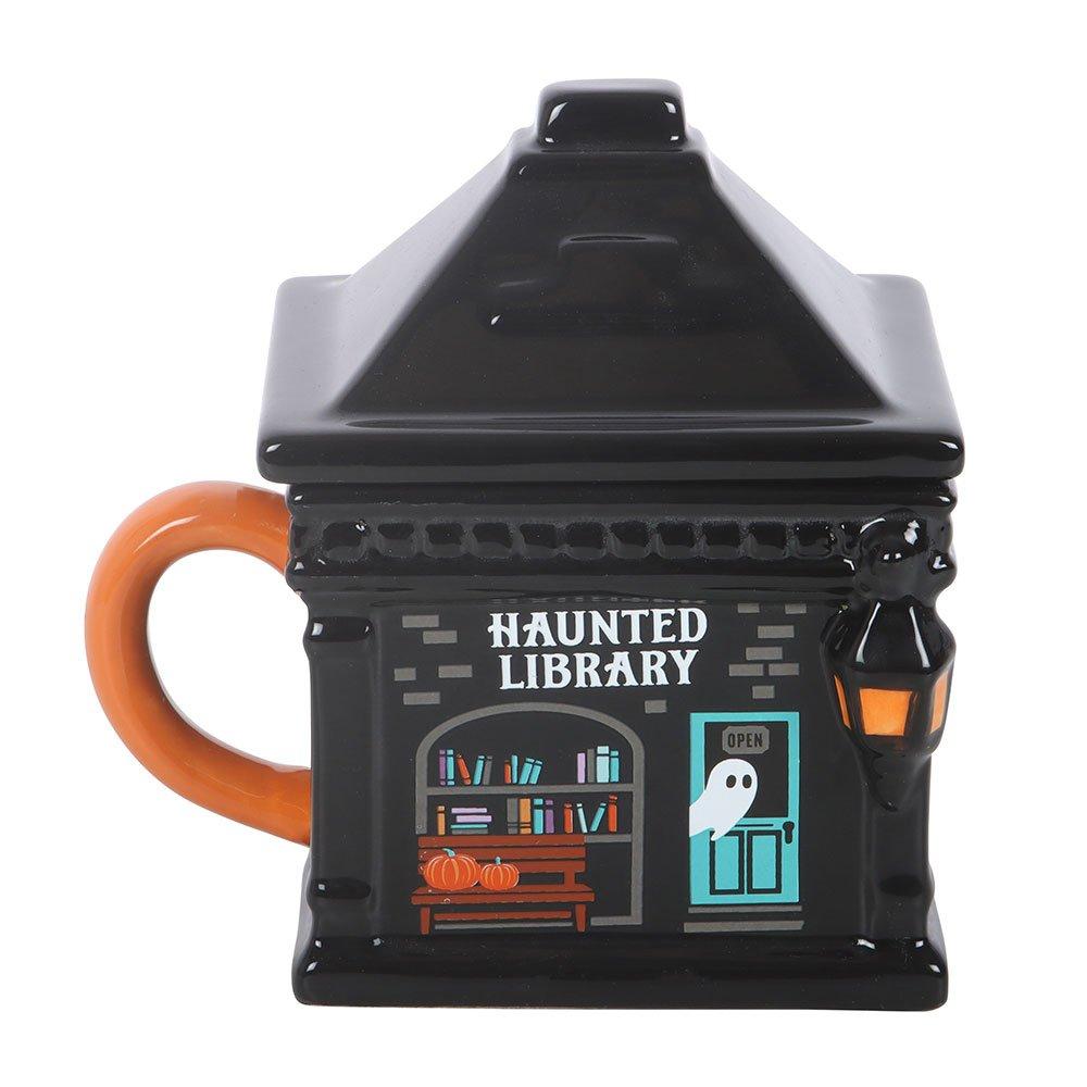 White - Something Different - Haunted Library Lidded Mug - 2
