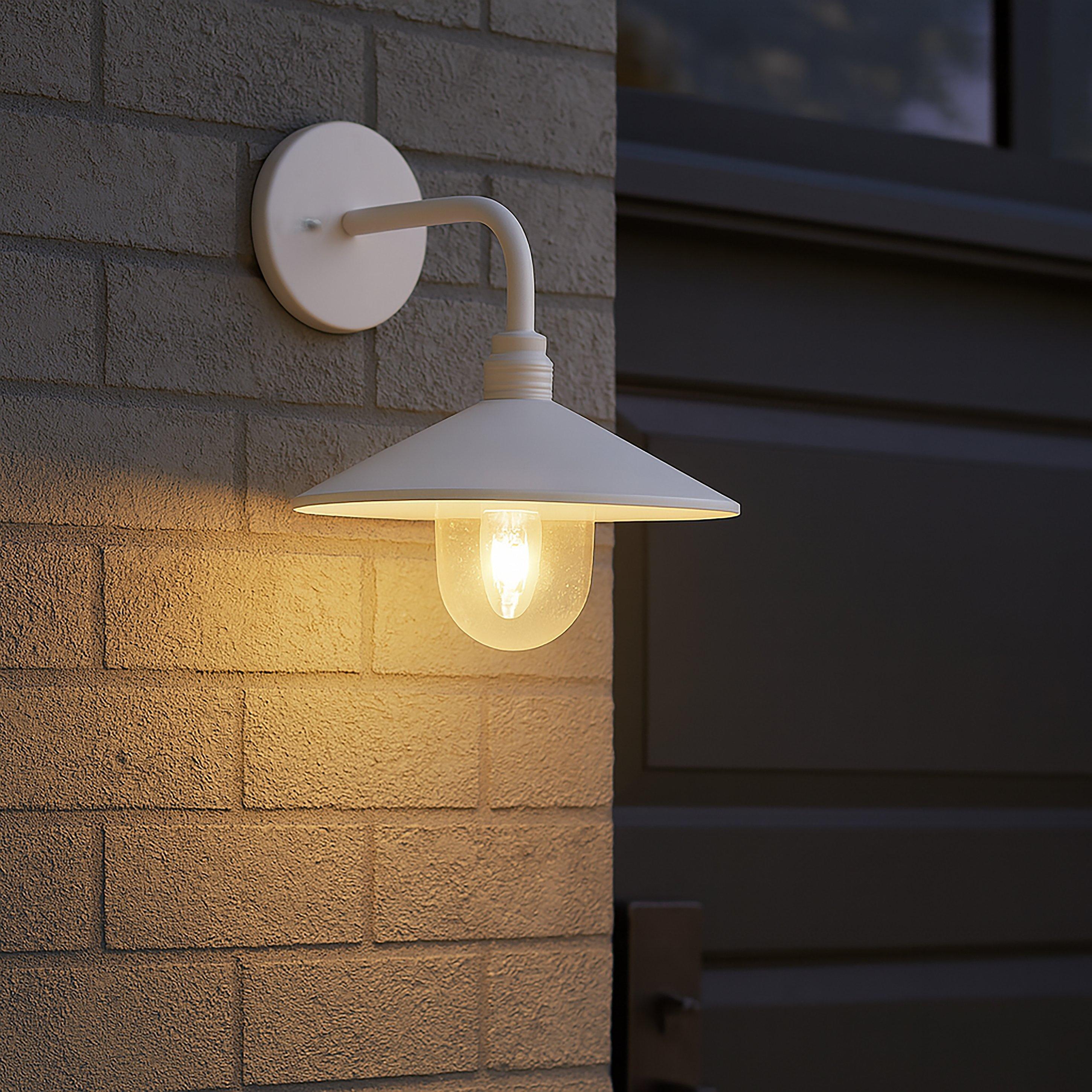 Lighting Collection  Sime - Outdoor Wall Light White - White Clear And