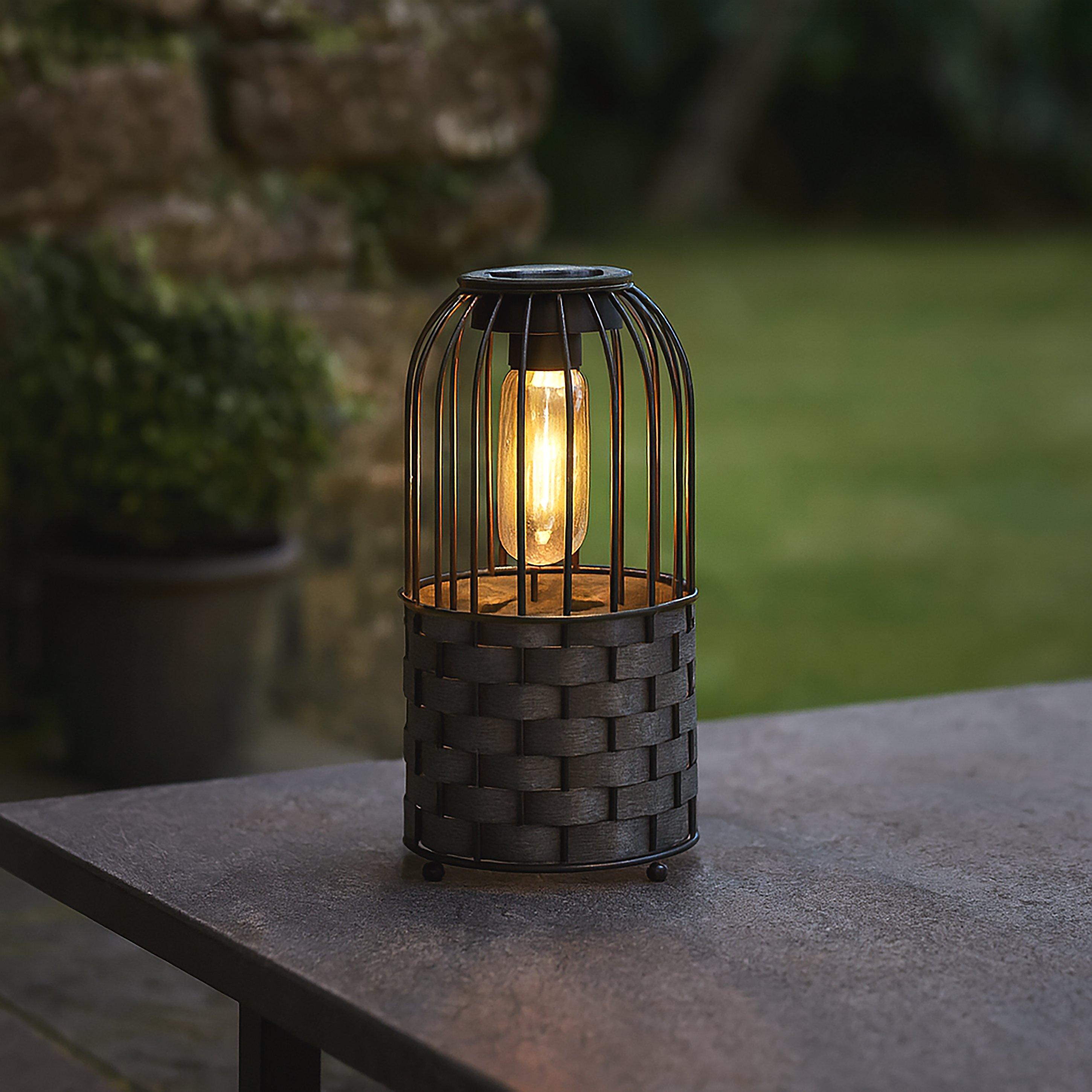Black And Clear - Lighting Collection - SMALL RATTAN SOLAR LANTERN - 1