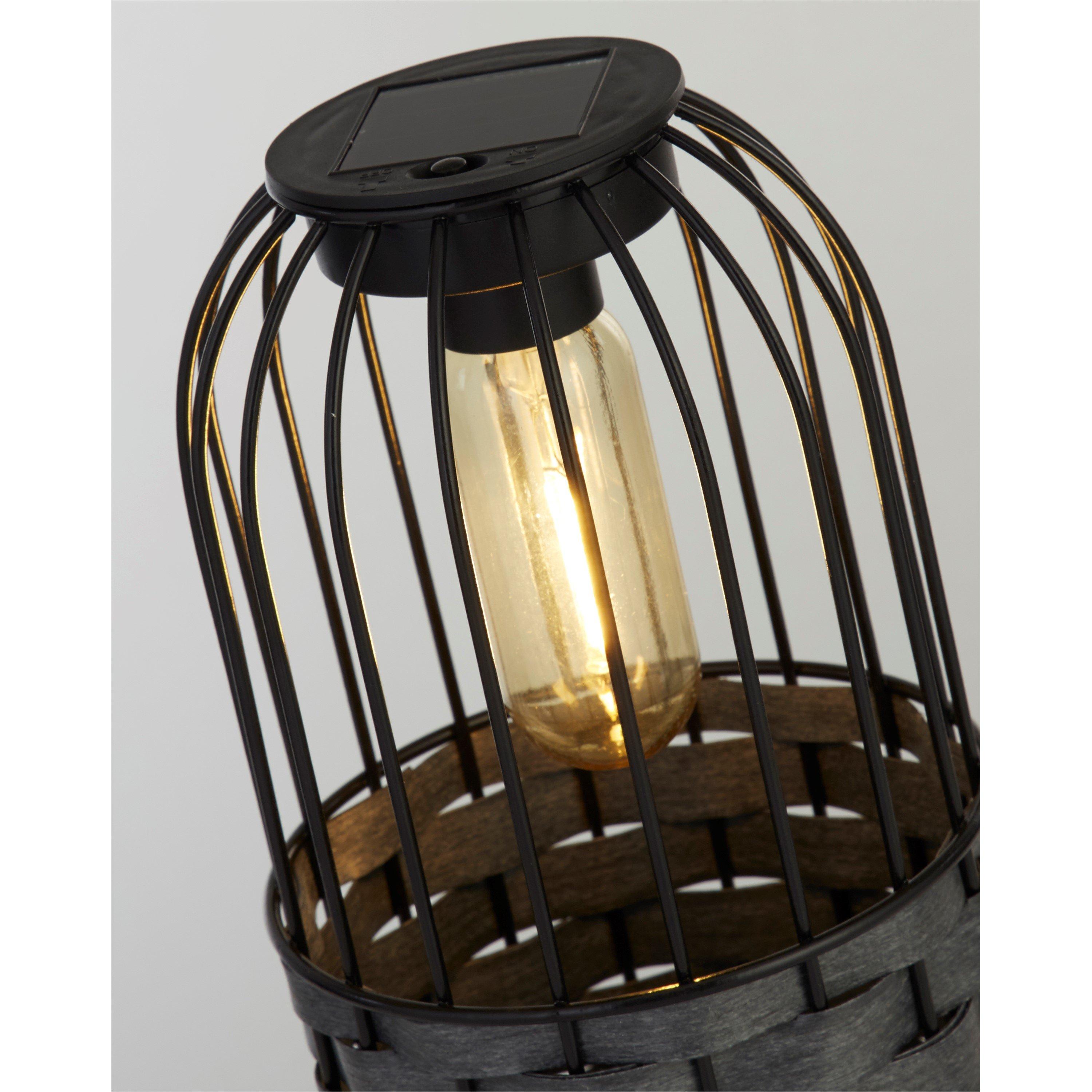 Black And Clear - Lighting Collection - SMALL RATTAN SOLAR LANTERN - 4