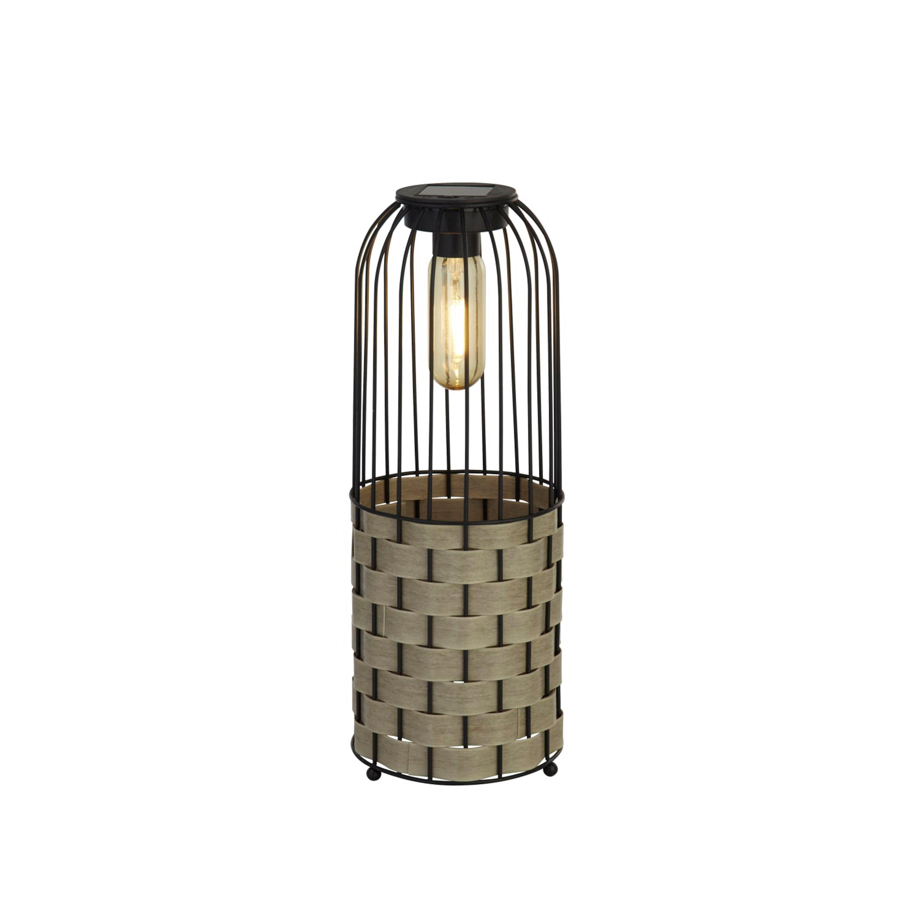 Black And Clear - Lighting Collection - LARGE RATTAN SOLAR LANTERN - 2