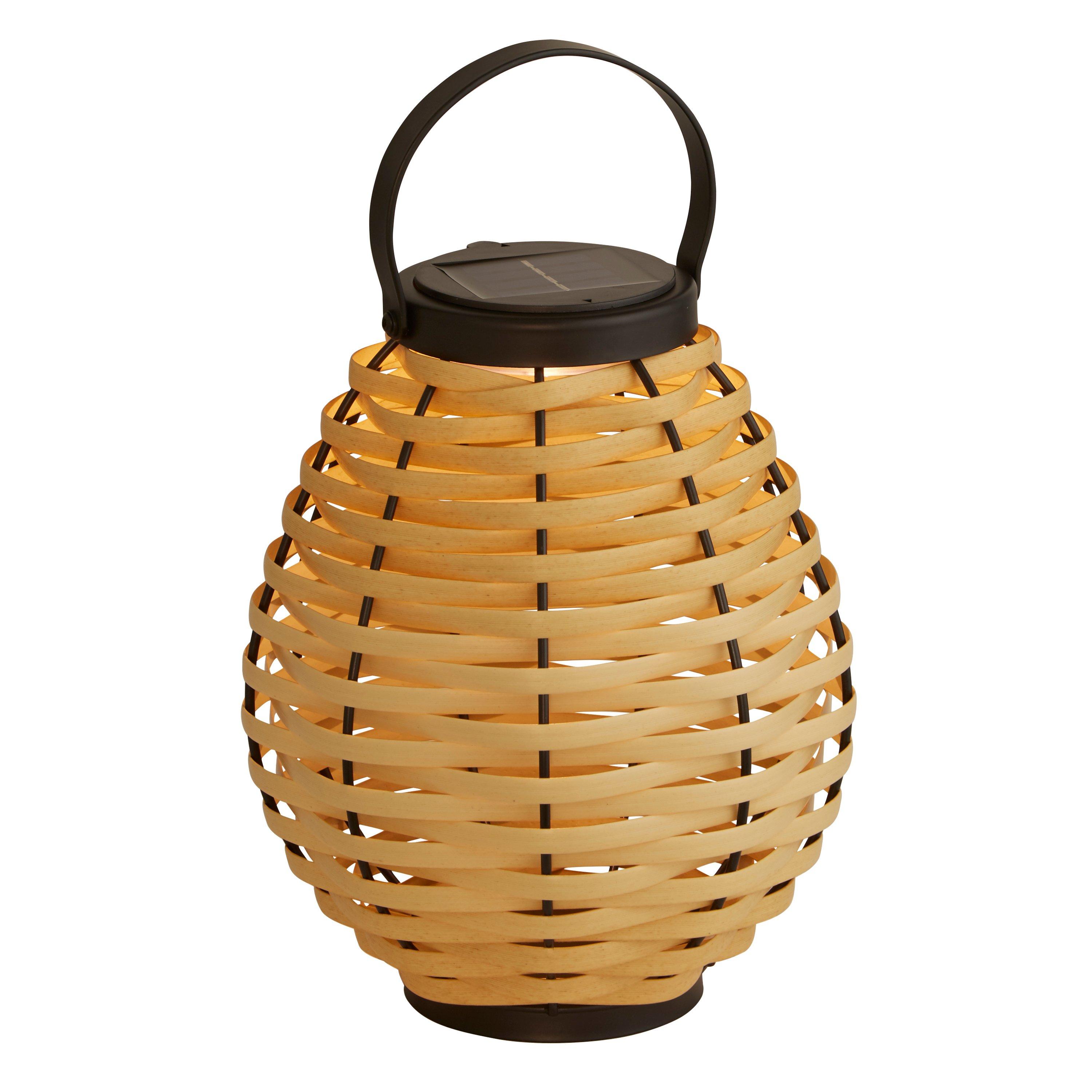 Black And Cream - Lighting Collection - RATTAN WEAVE SOLAR LANTERN - 2