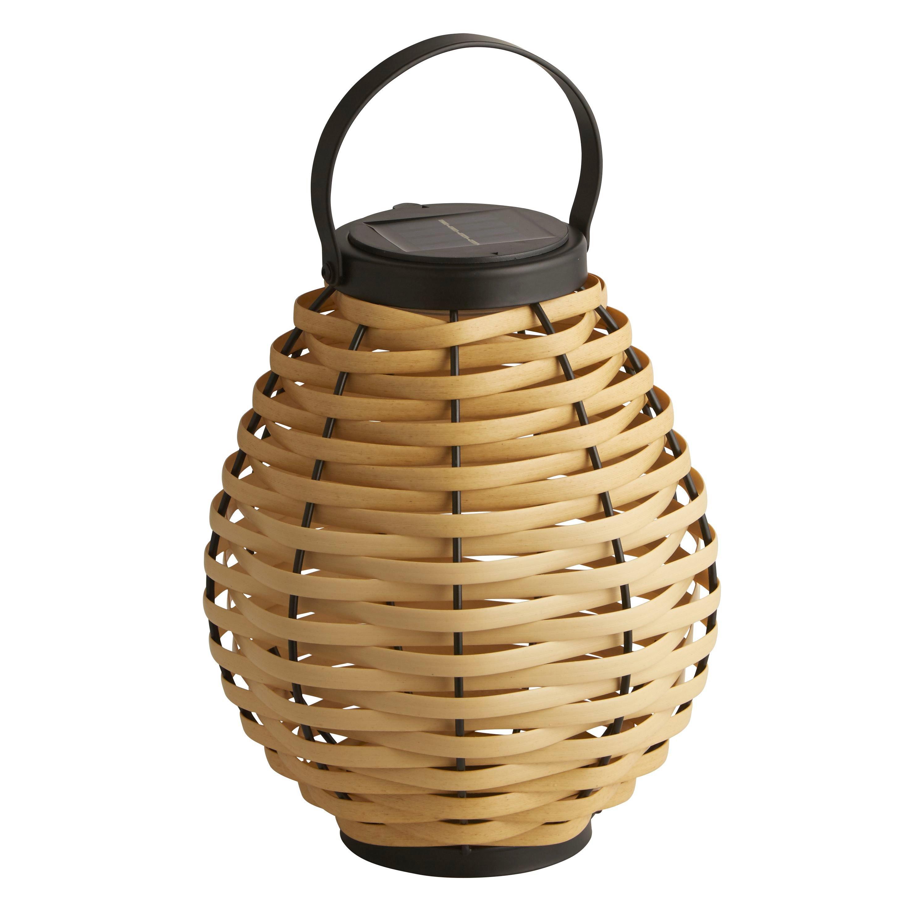 Black And Cream - Lighting Collection - RATTAN WEAVE SOLAR LANTERN - 3