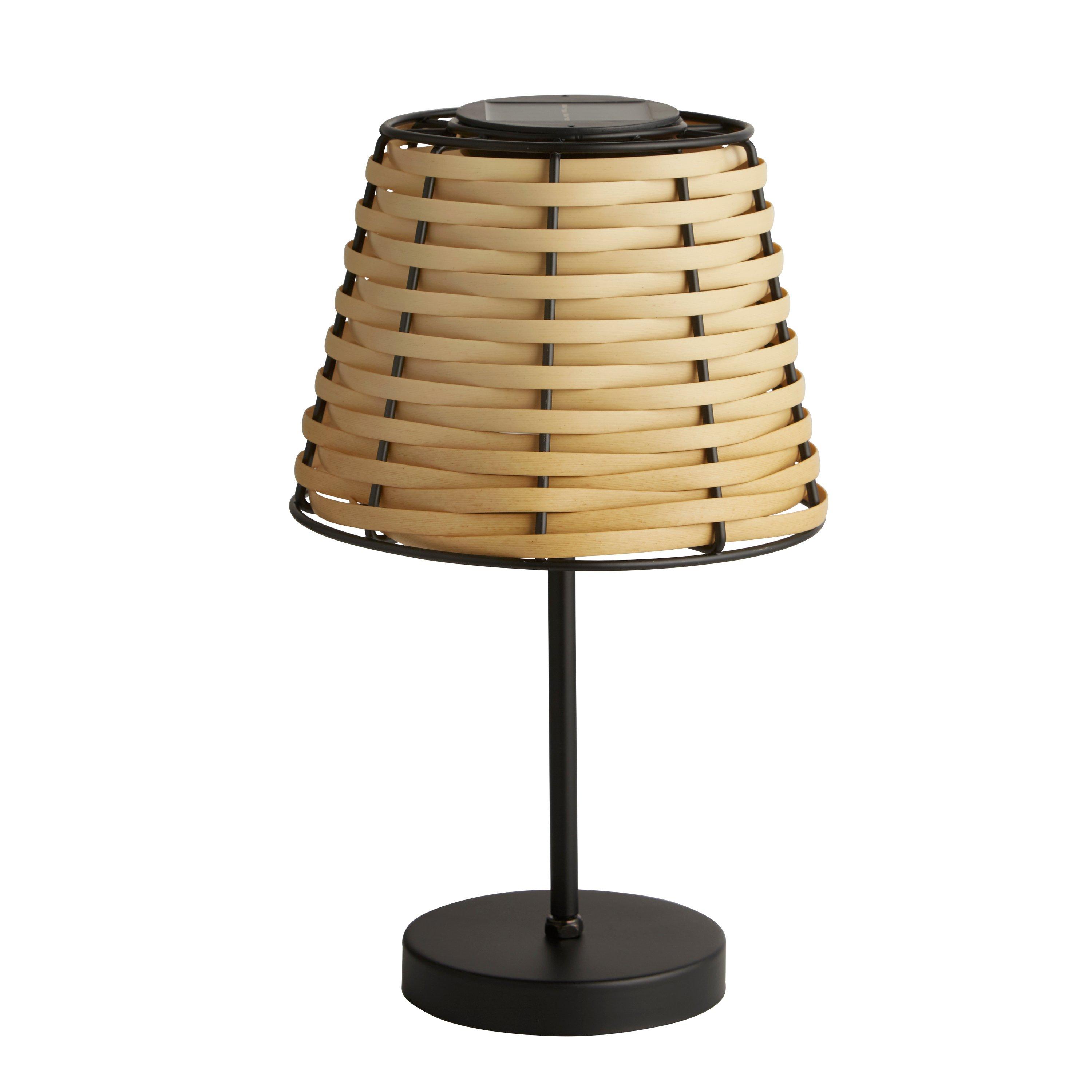 Black And Cream - Lighting Collection - RATTAN WEAVE SOLAR LAMP - 3