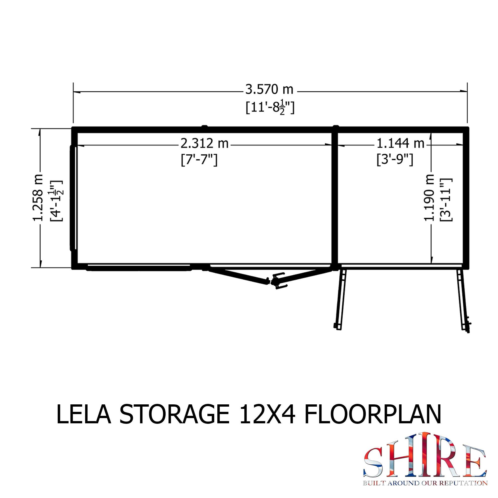 Wood - Shire - Lela 12x4 SummerHouse inc Storage - 3