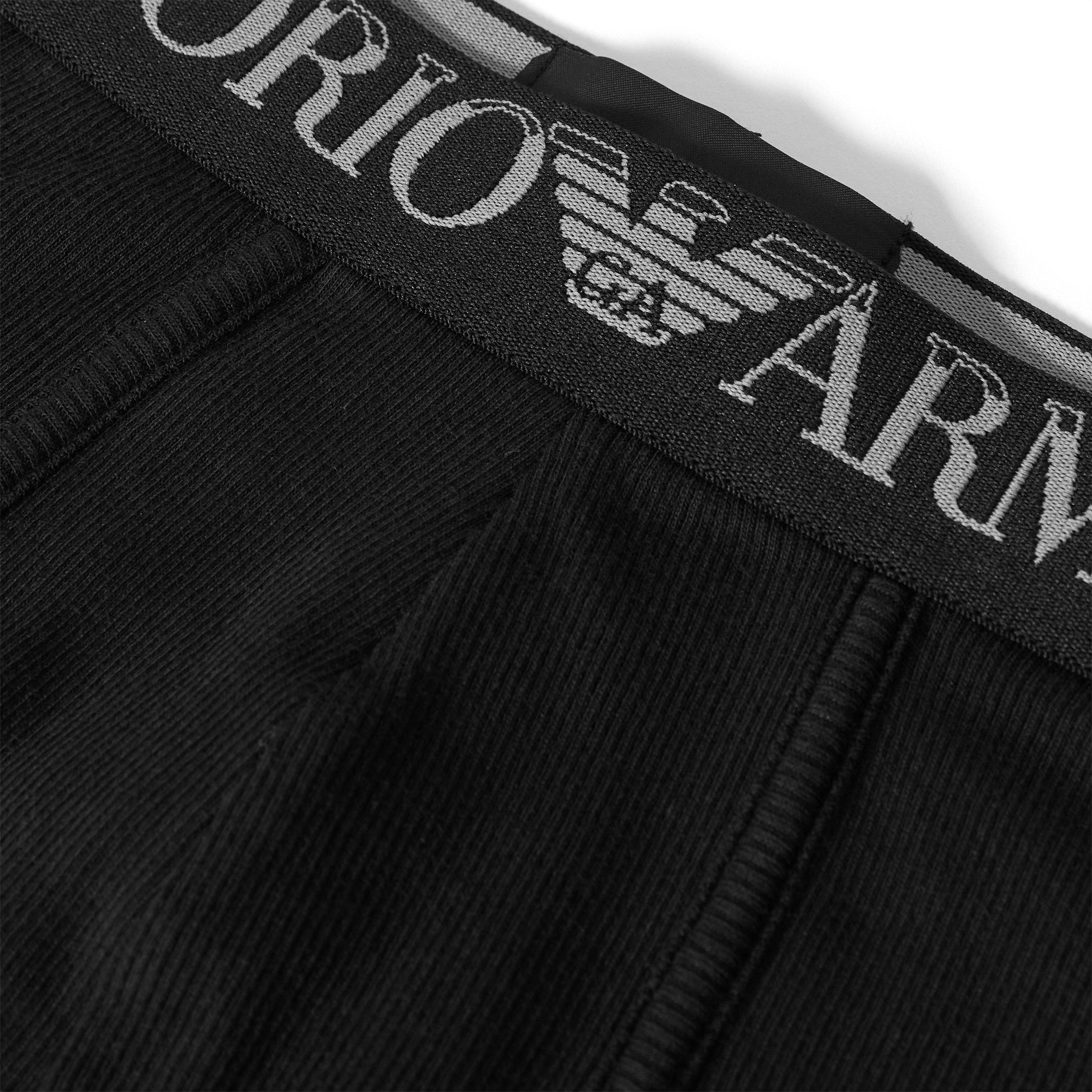 Black - Emporio Armani - 2 Pack Ribbed Cotton Boxer Briefs - 3