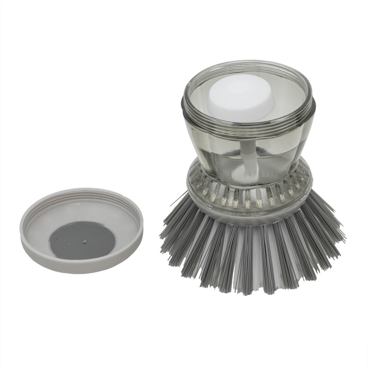 Grey - JVL - JVL Soap Dispensing Scrubbing Brush - 3