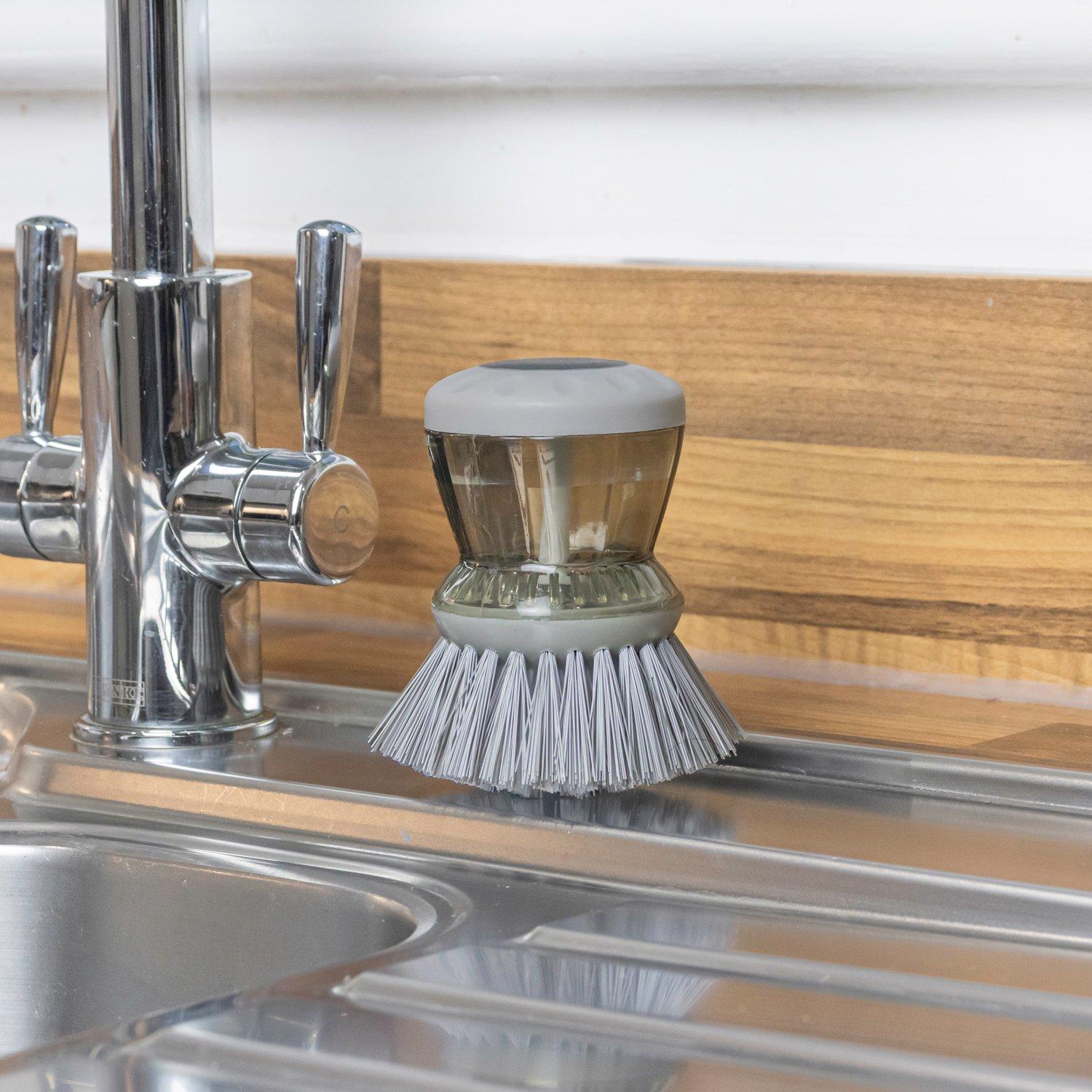 Grey - JVL - JVL Soap Dispensing Scrubbing Brush - 9