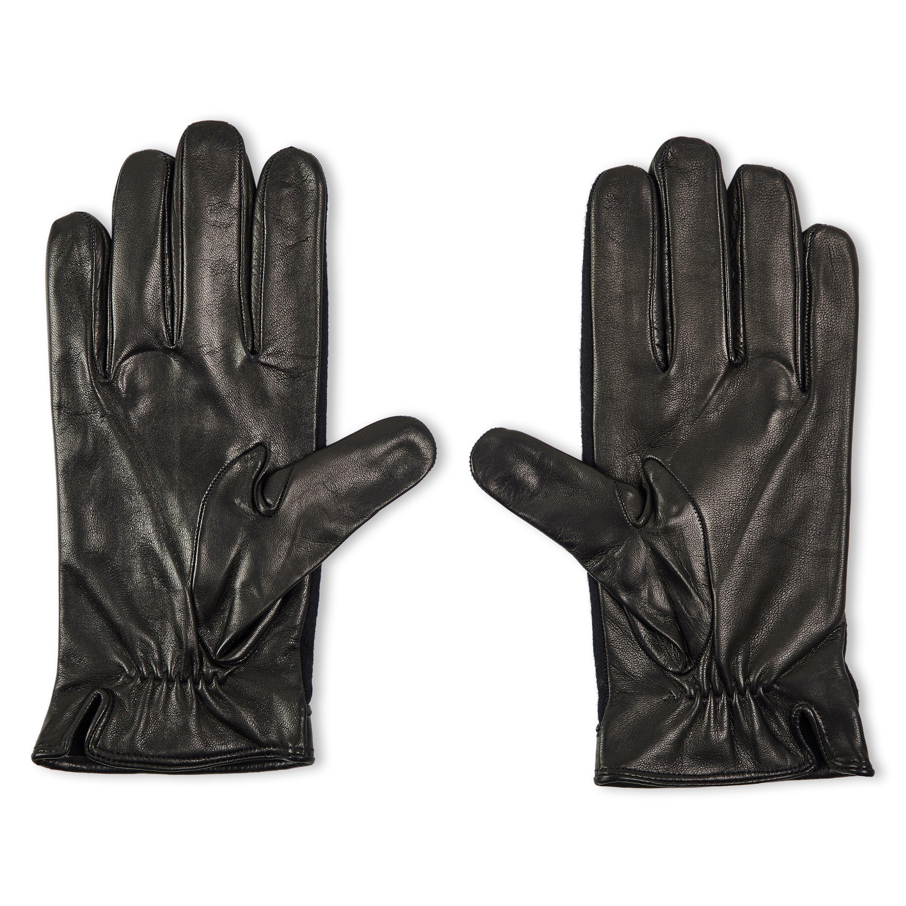 Black - Emporio Armani - Leather Gloves - 2